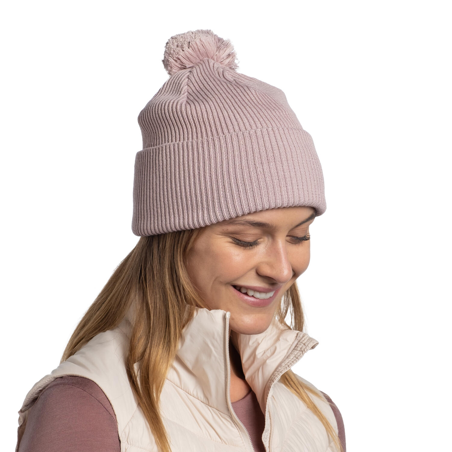Bonnet Buff Renvi Rosewood avec pompon 2/7