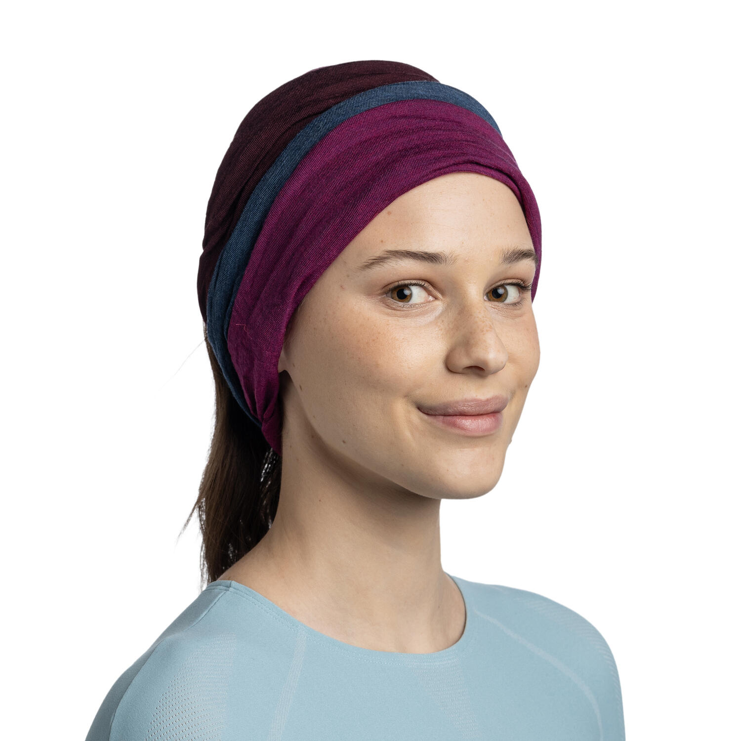Bandana BUFF MERINO MOVE BLOCK MAGENTA 6/7