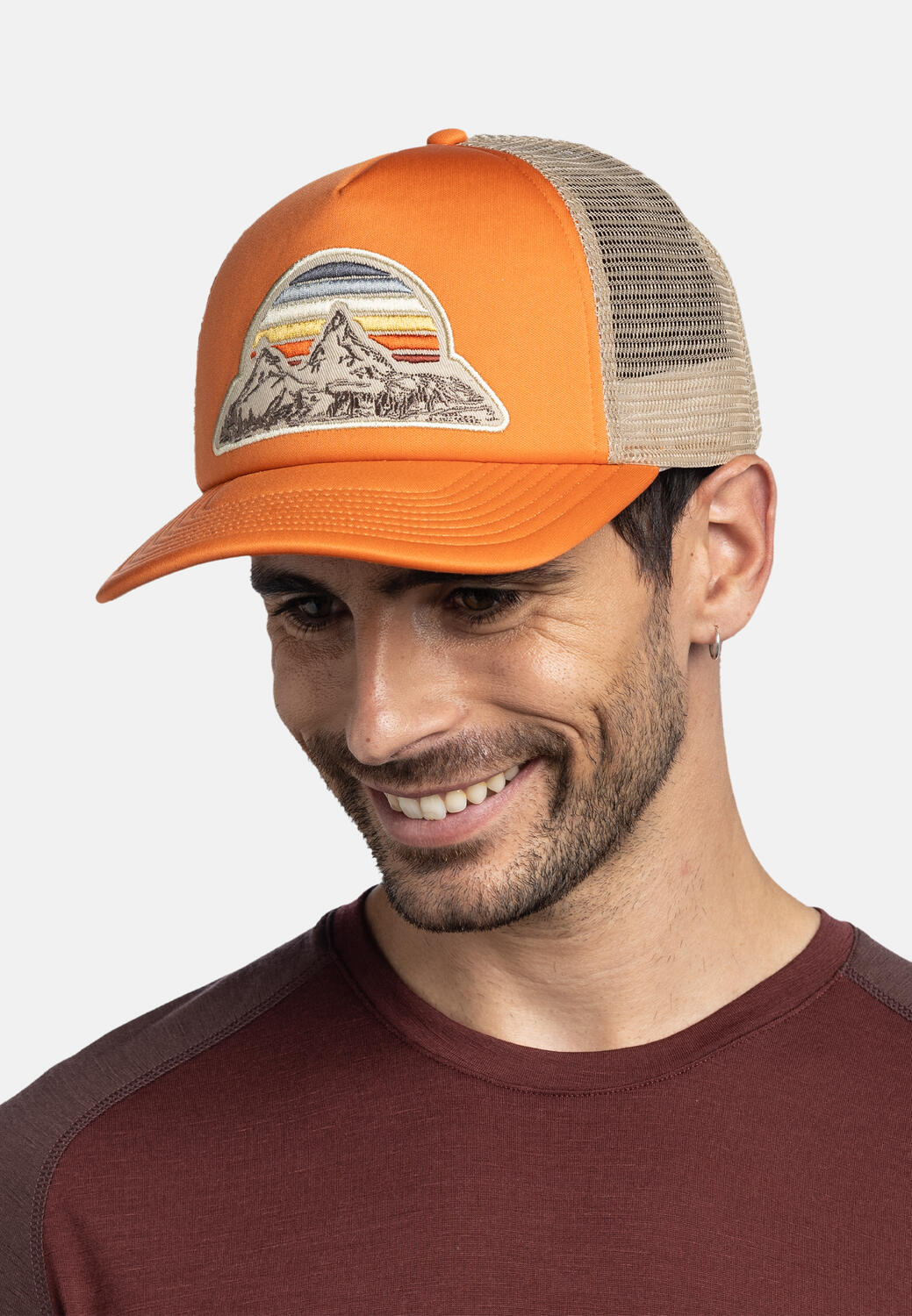 Boné Trucker Buff Laranja Bege 2/7