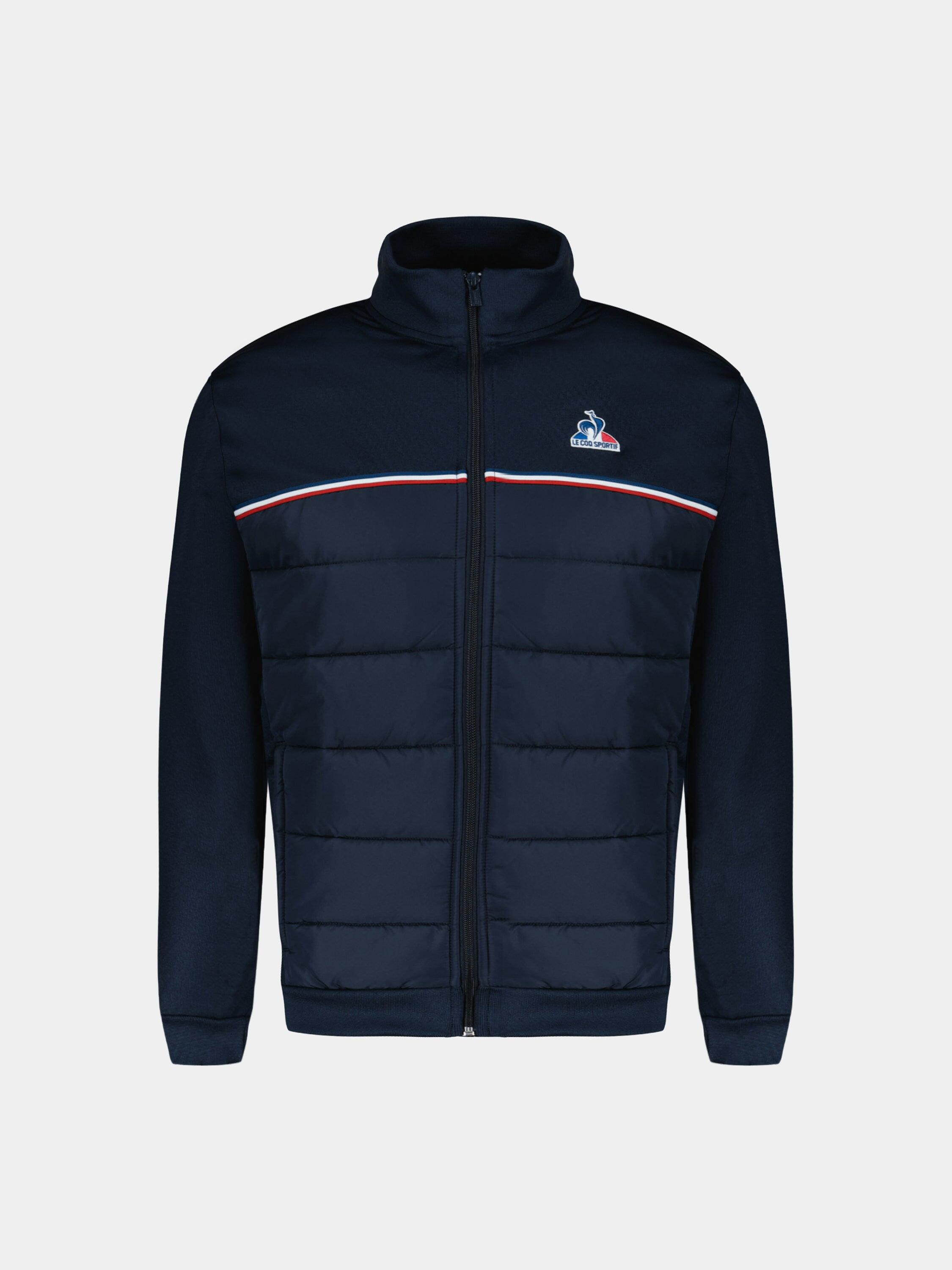 Veste zippée matelassée bi-matière avec détail tricolore Tricolores 2/5