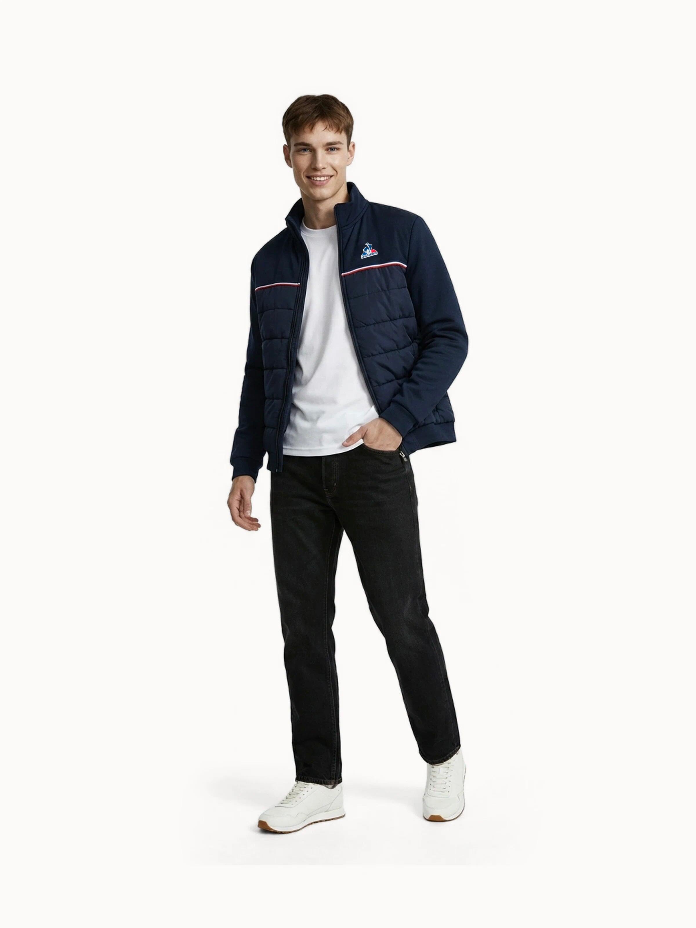Veste zippée matelassée bi-matière avec détail tricolore Tricolores 4/5