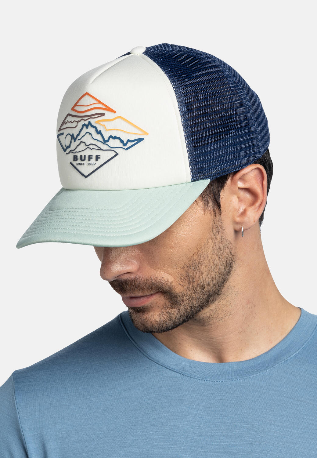 Casquette Buff Trucker Blanc Vert 5/7