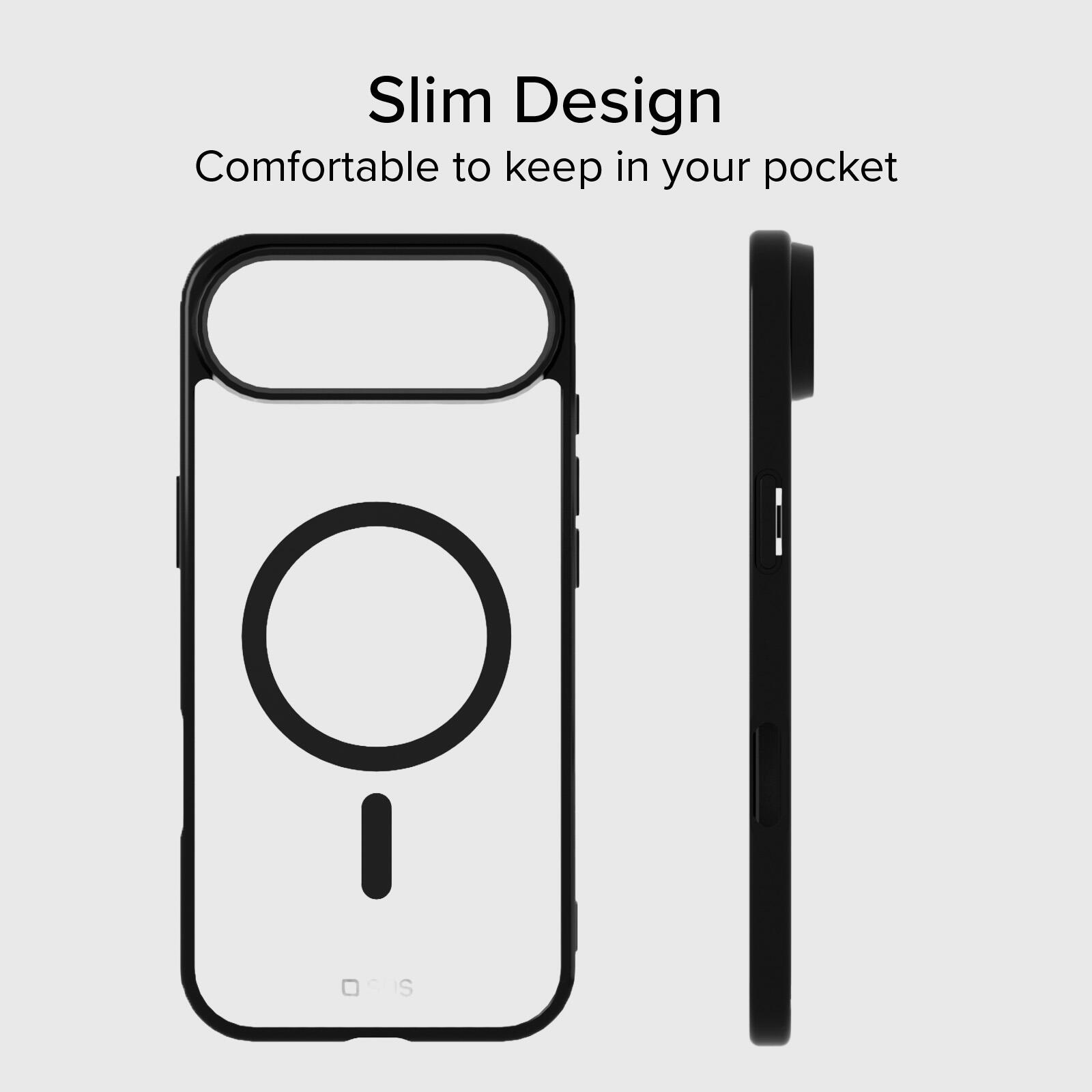 Cover per iPhone Air con bordi colorati compatibile con ricarica MagSafe 7/7