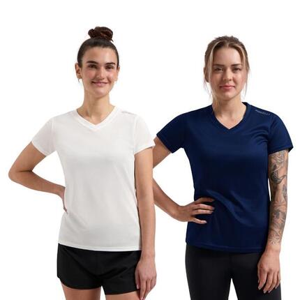 Laufshirt Damen Atmungsaktives Kurzarmshirt 2er-Pack
