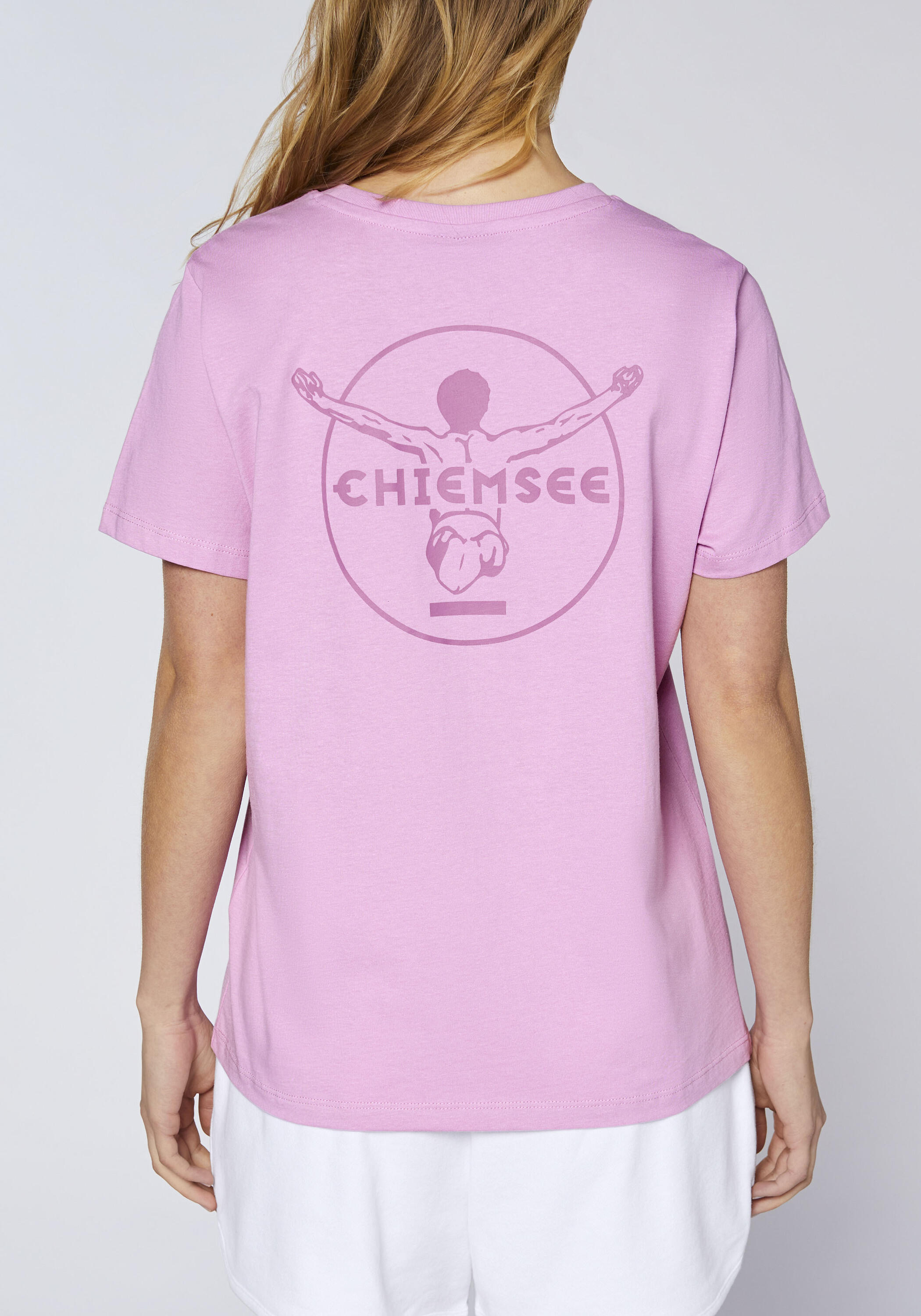 T-Shirt mit tonalem Stick & Print 7/7