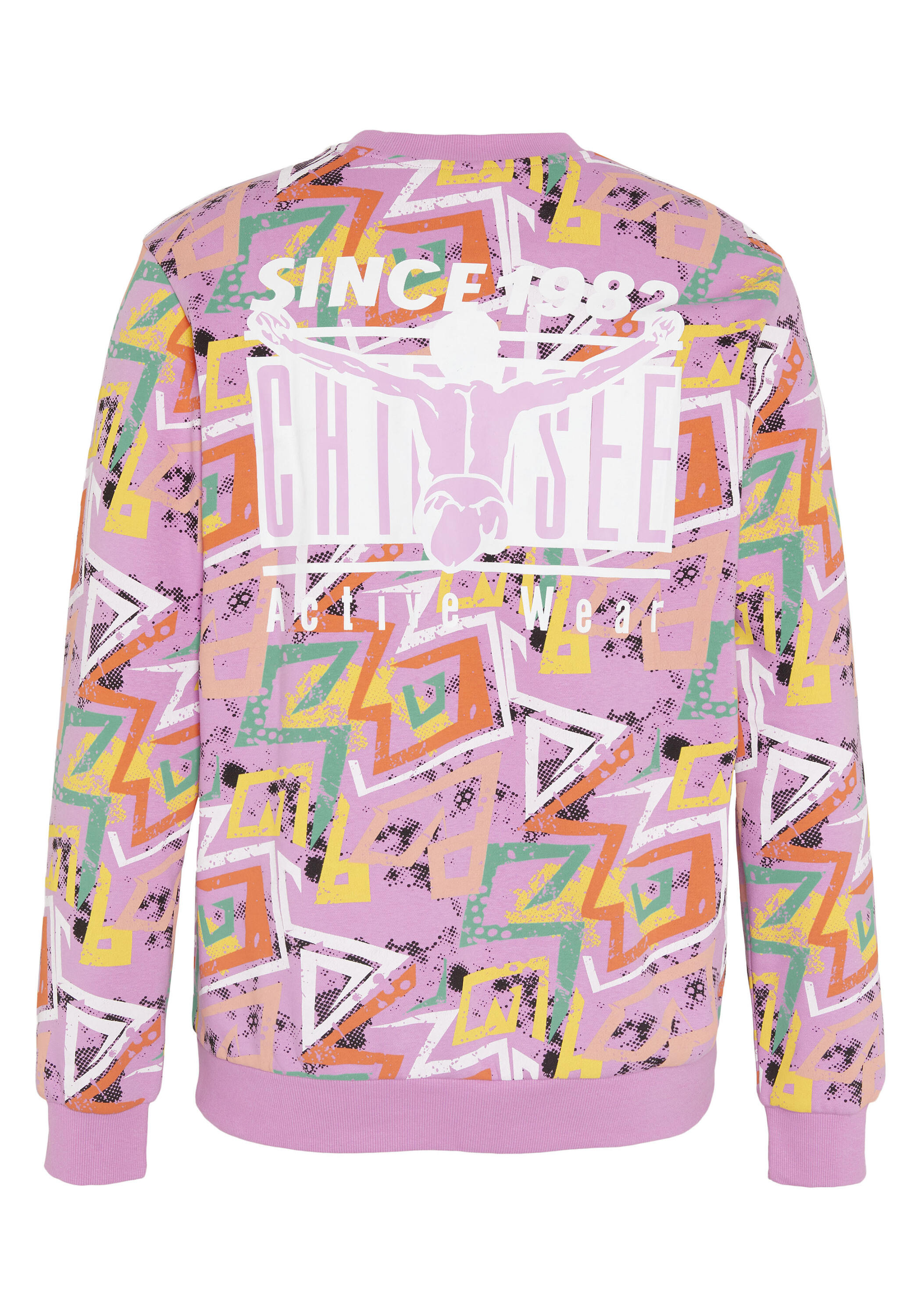 Sweatshirt mit Allover-Print und Retro-Rückenprint 2/7