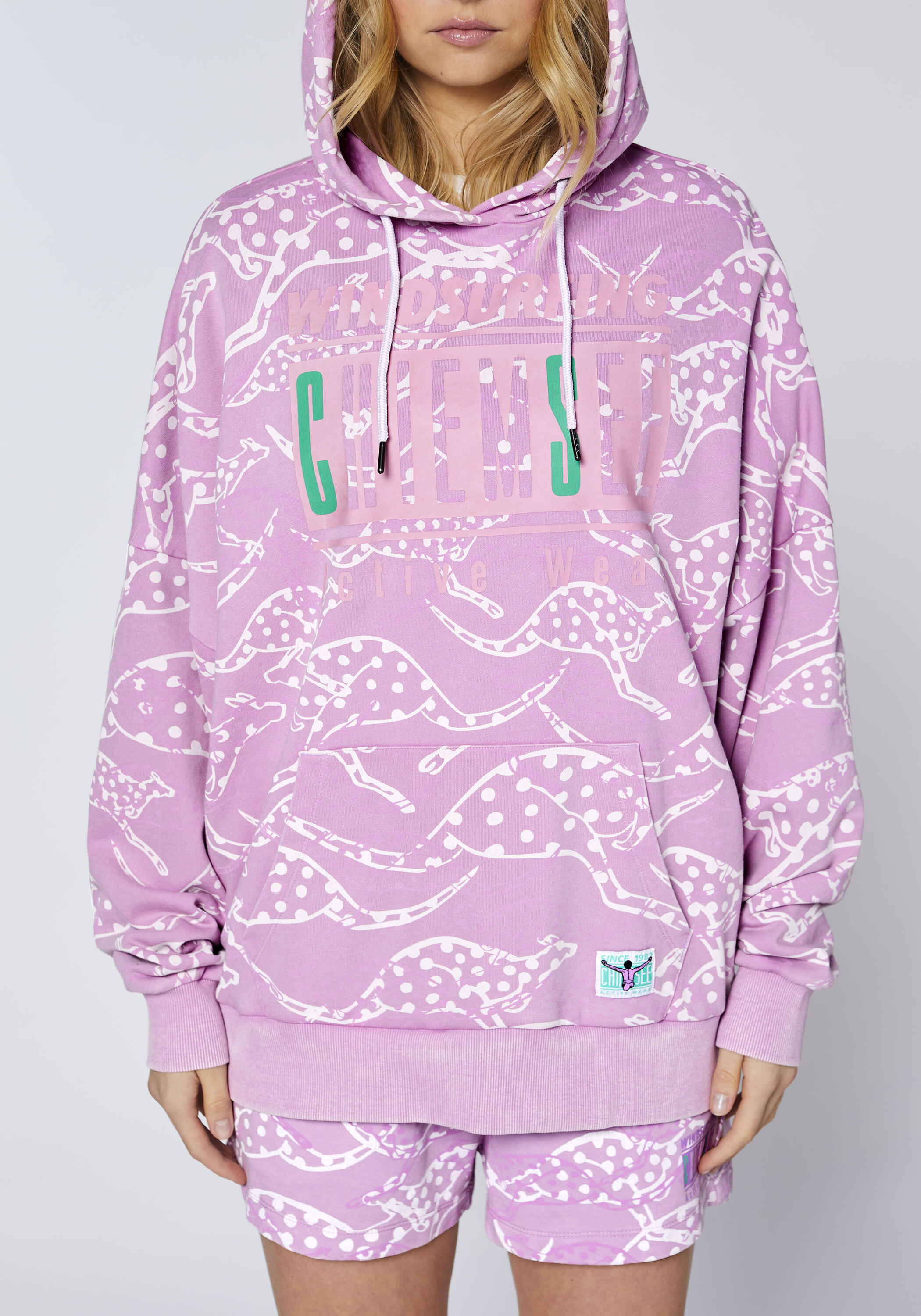 Kapuzensweatshirt mit Allover-Känguru-Print 7/7