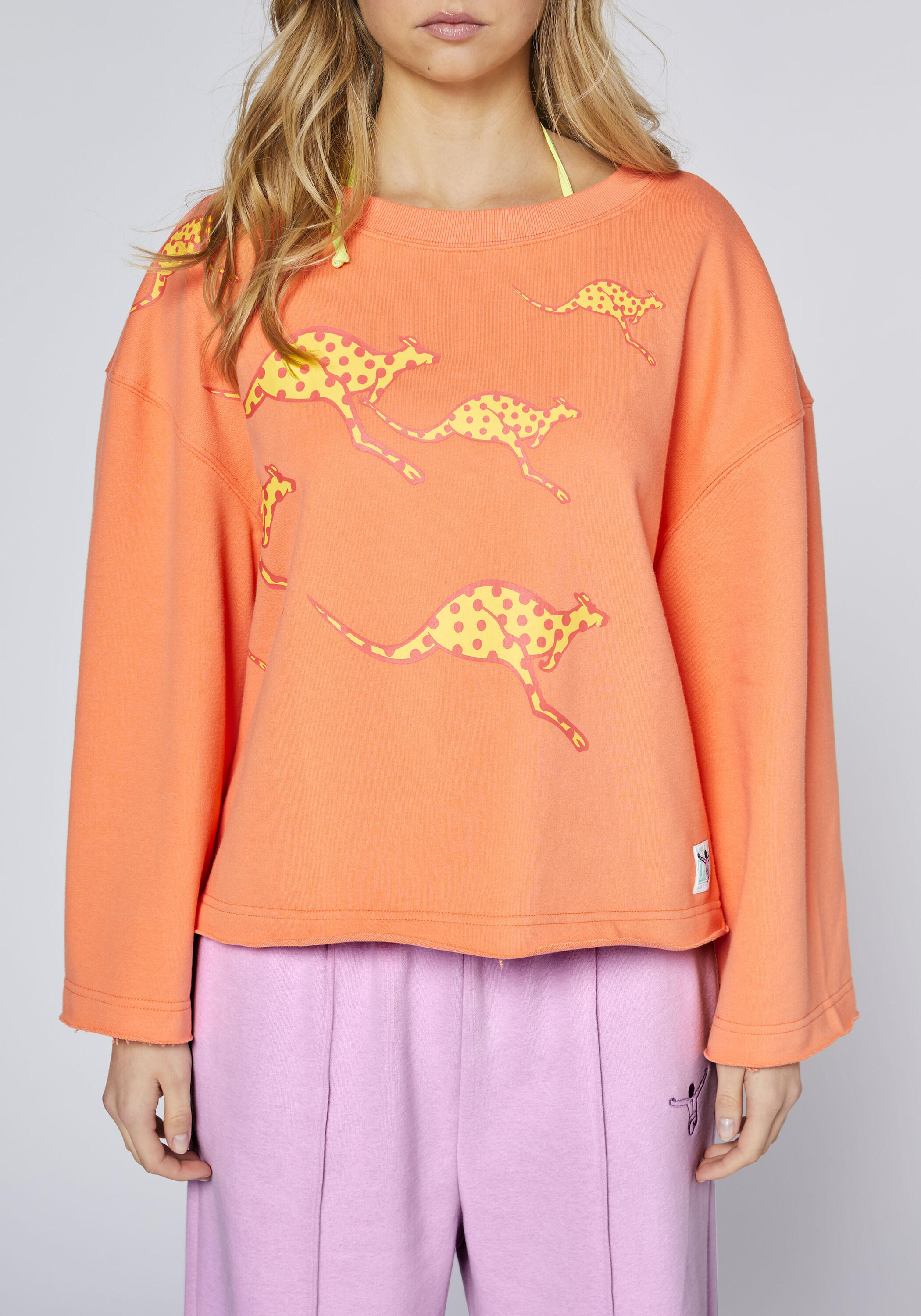 Sweatshirt mit platziertem Känguru-Print 7/7