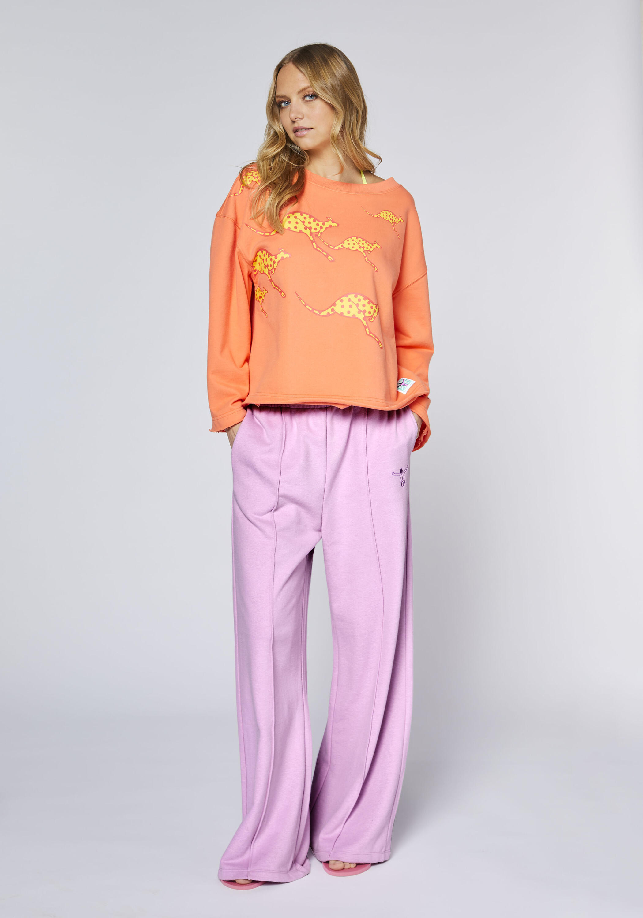 Sweatshirt mit platziertem Känguru-Print 5/7