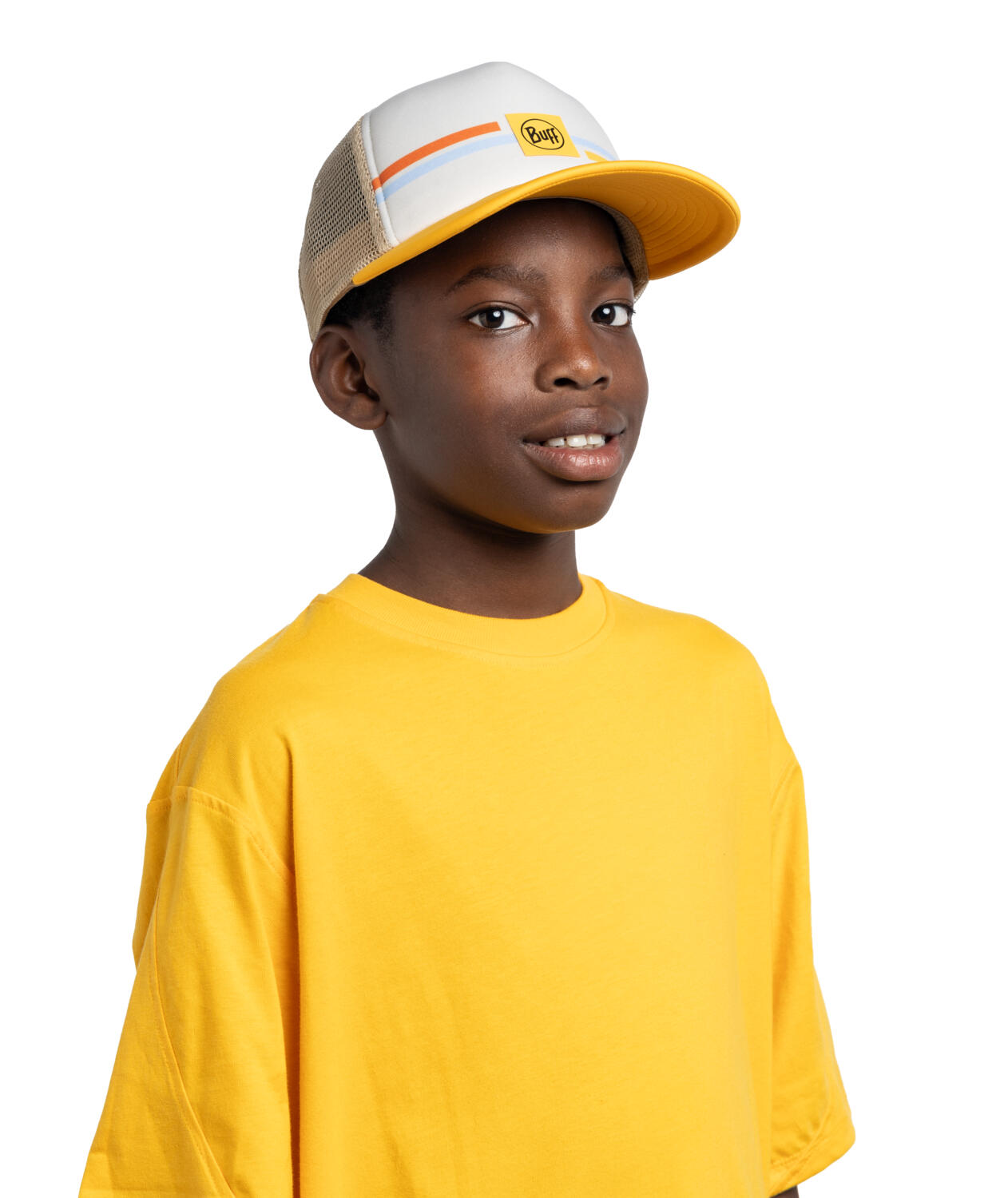 Buff Trucker Cap White Yellow Kids 4/7