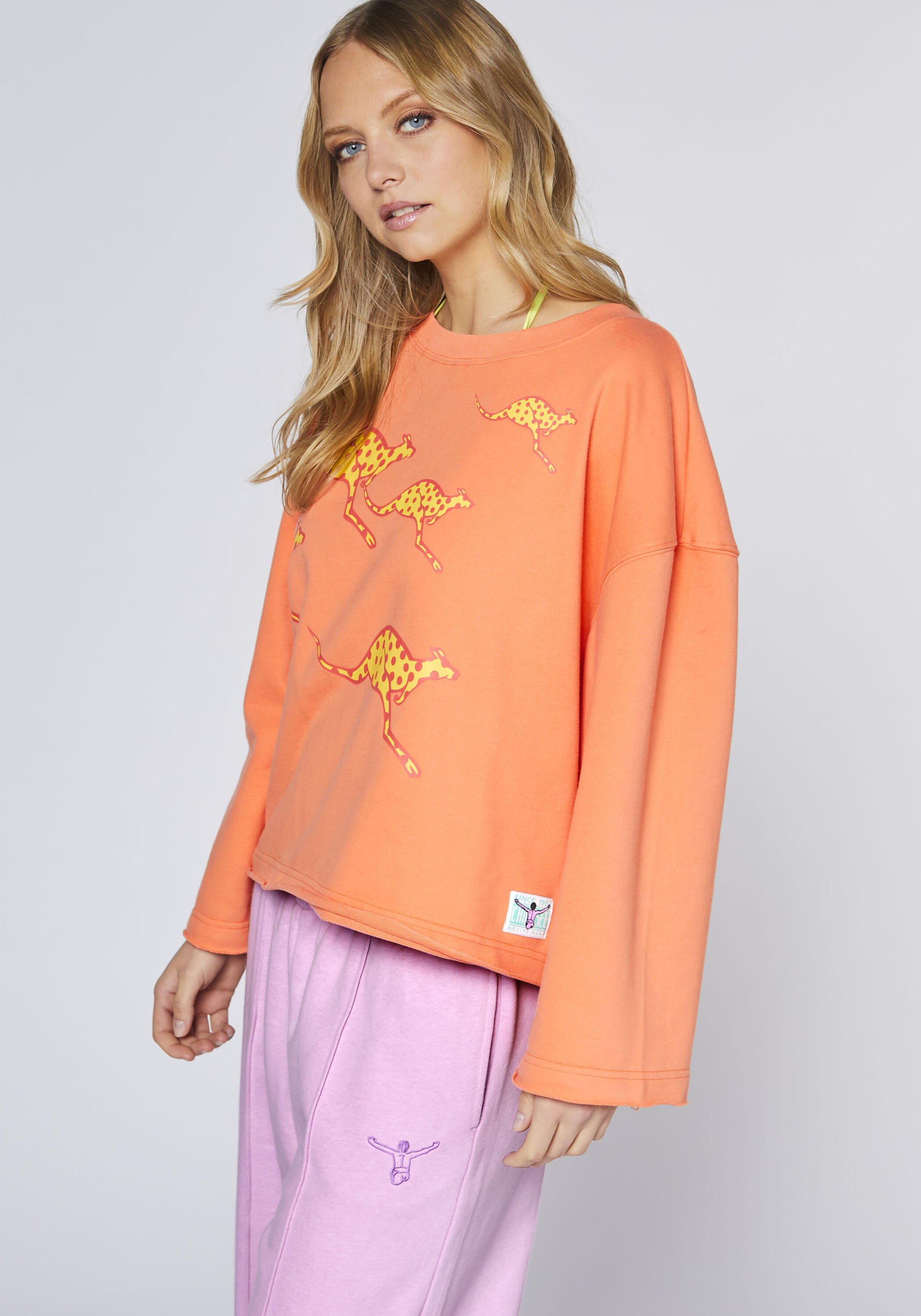Sweatshirt mit platziertem Känguru-Print 6/7