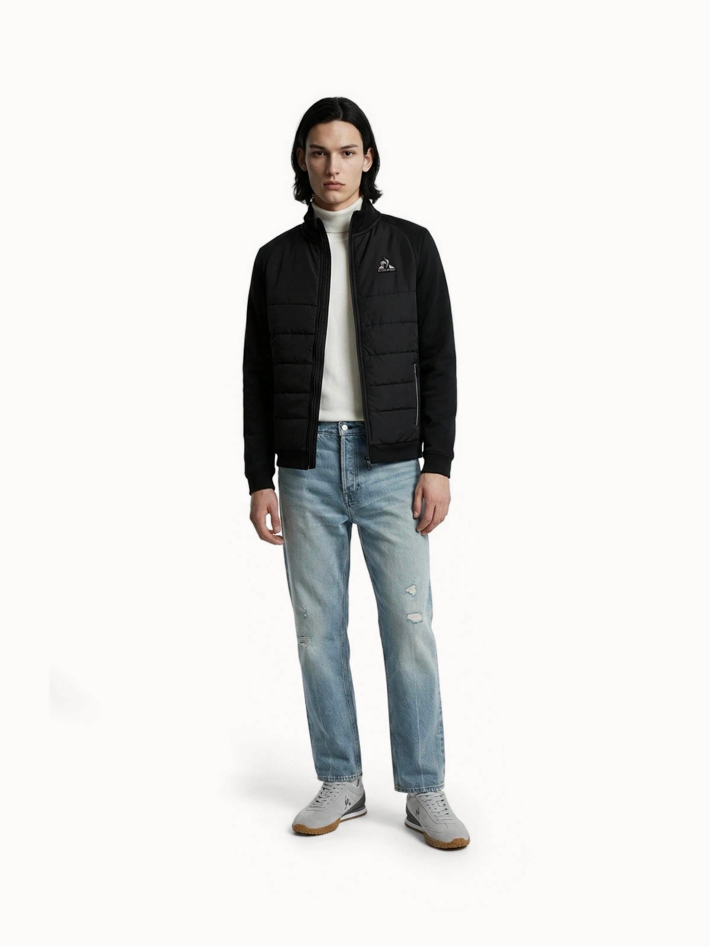 Veste zippée matelassée bi-matière avec détail tricolore Hybride 4/5