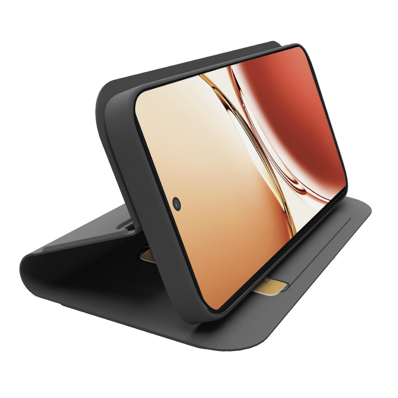 Custodia a libro con supporto stand e superficie soft touch per Oppo Reno 12F 5G 2/2