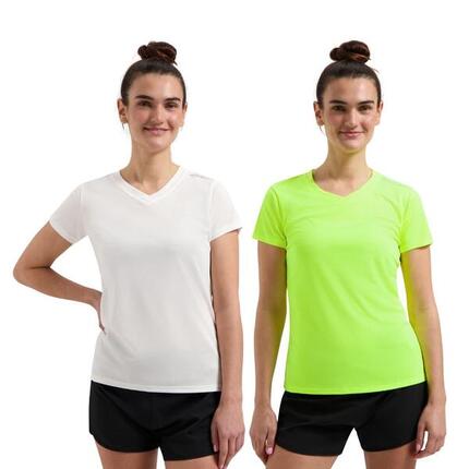 Laufshirt Damen Atmungsaktives Kurzarmshirt 2er-Pack