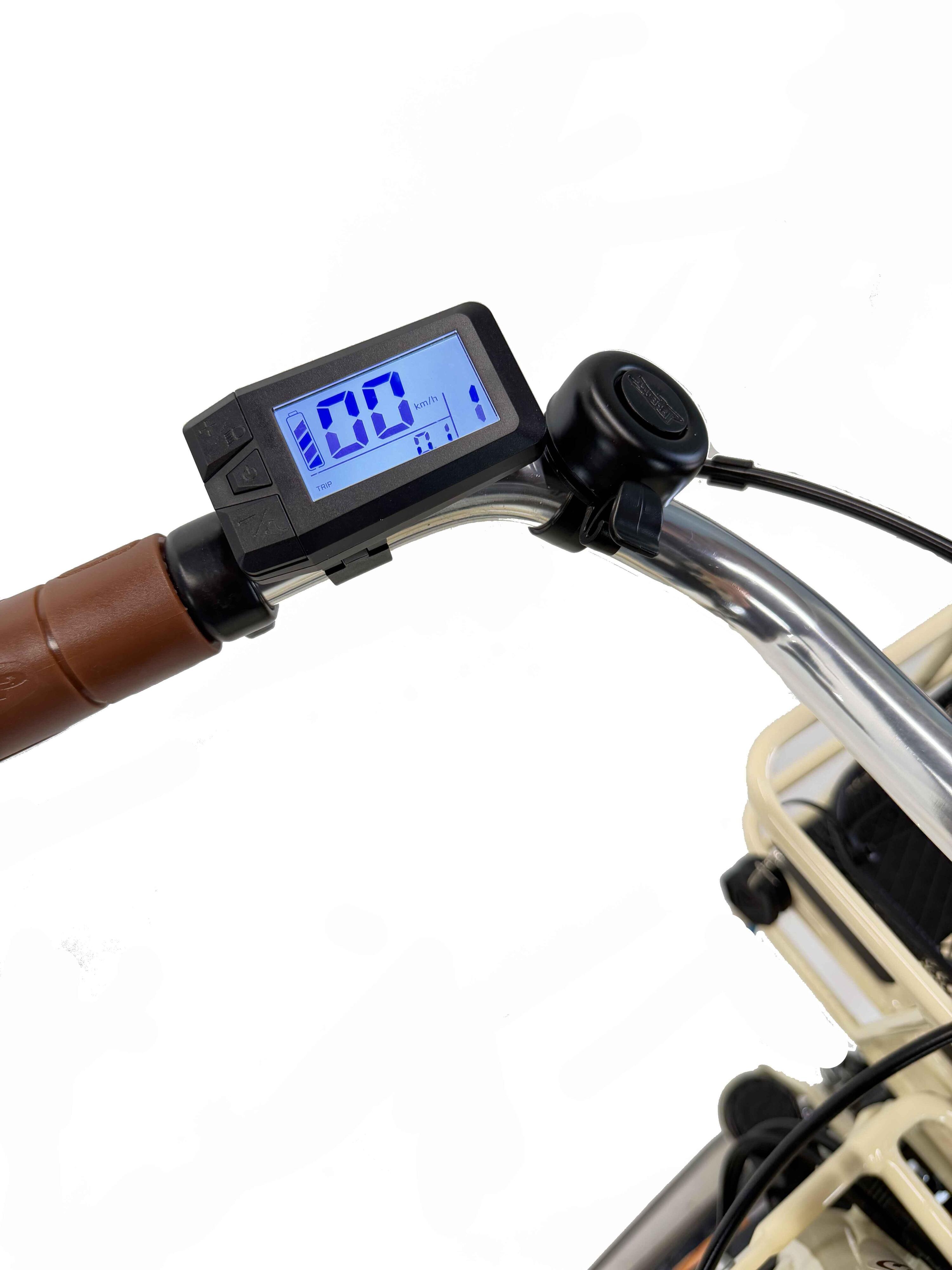 Elektro-Stadtfahrrad Dolce Vita by Canellini CITY 28" frau mit taschen - Creme 6/7