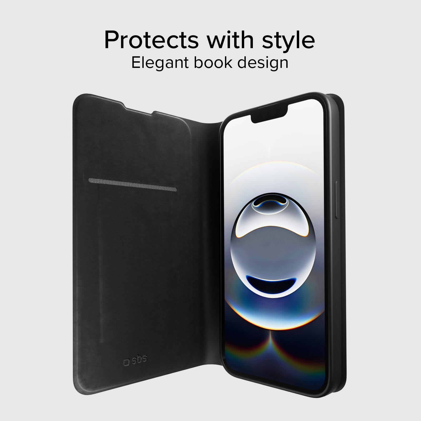 Custodia a libro con supporto stand e superficie soft touch per iPhone 17e/16e 2/7