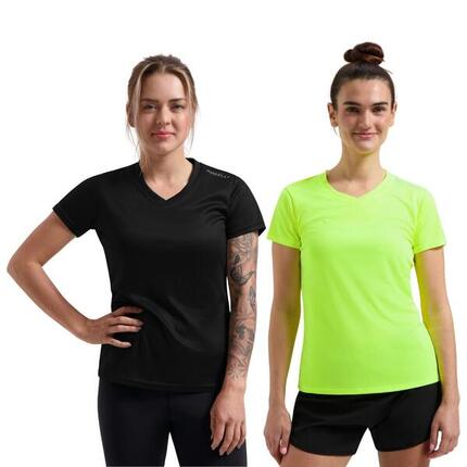 Laufshirt Damen Atmungsaktives Kurzarmshirt 2er-Pack