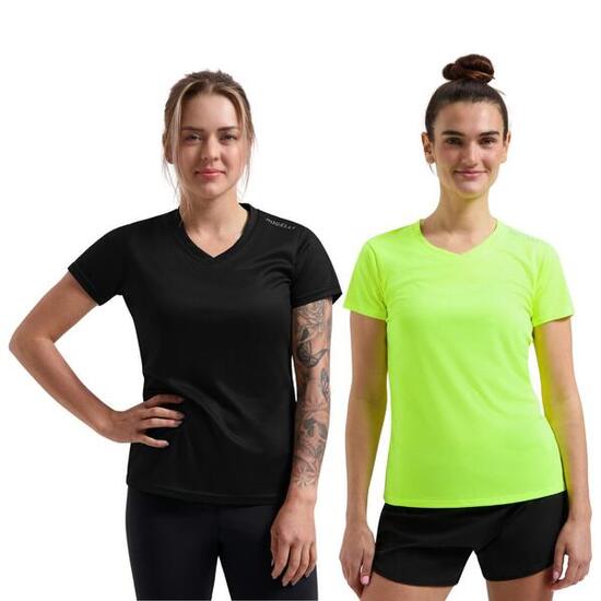 Laufshirt Damen Atmungsaktives Kurzarmshirt 2er-Pack