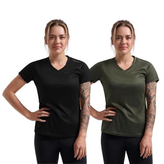 Laufshirt Damen Atmungsaktives Kurzarmshirt 2er-Pack