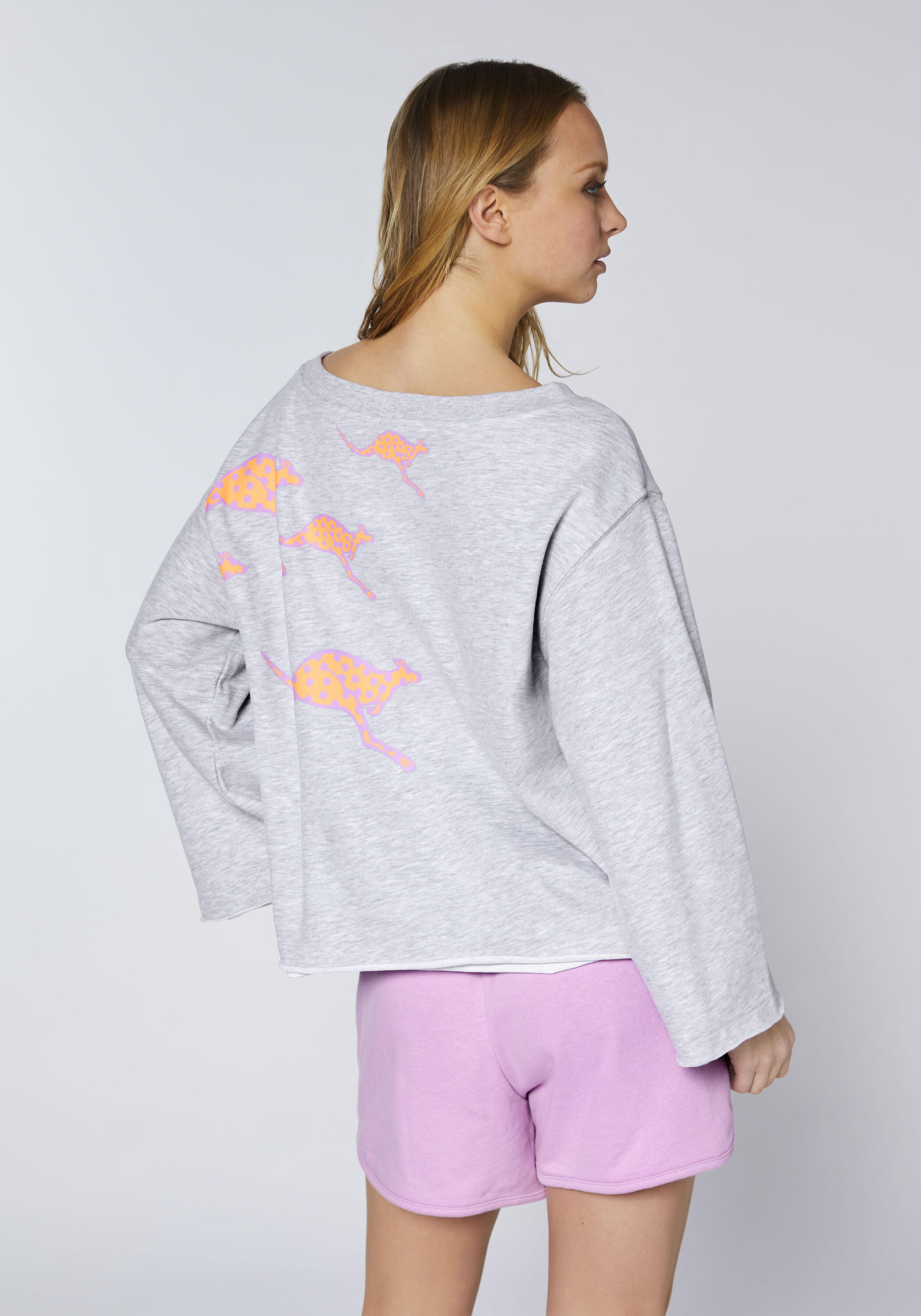 Sweatshirt mit platziertem Känguru-Print 4/7