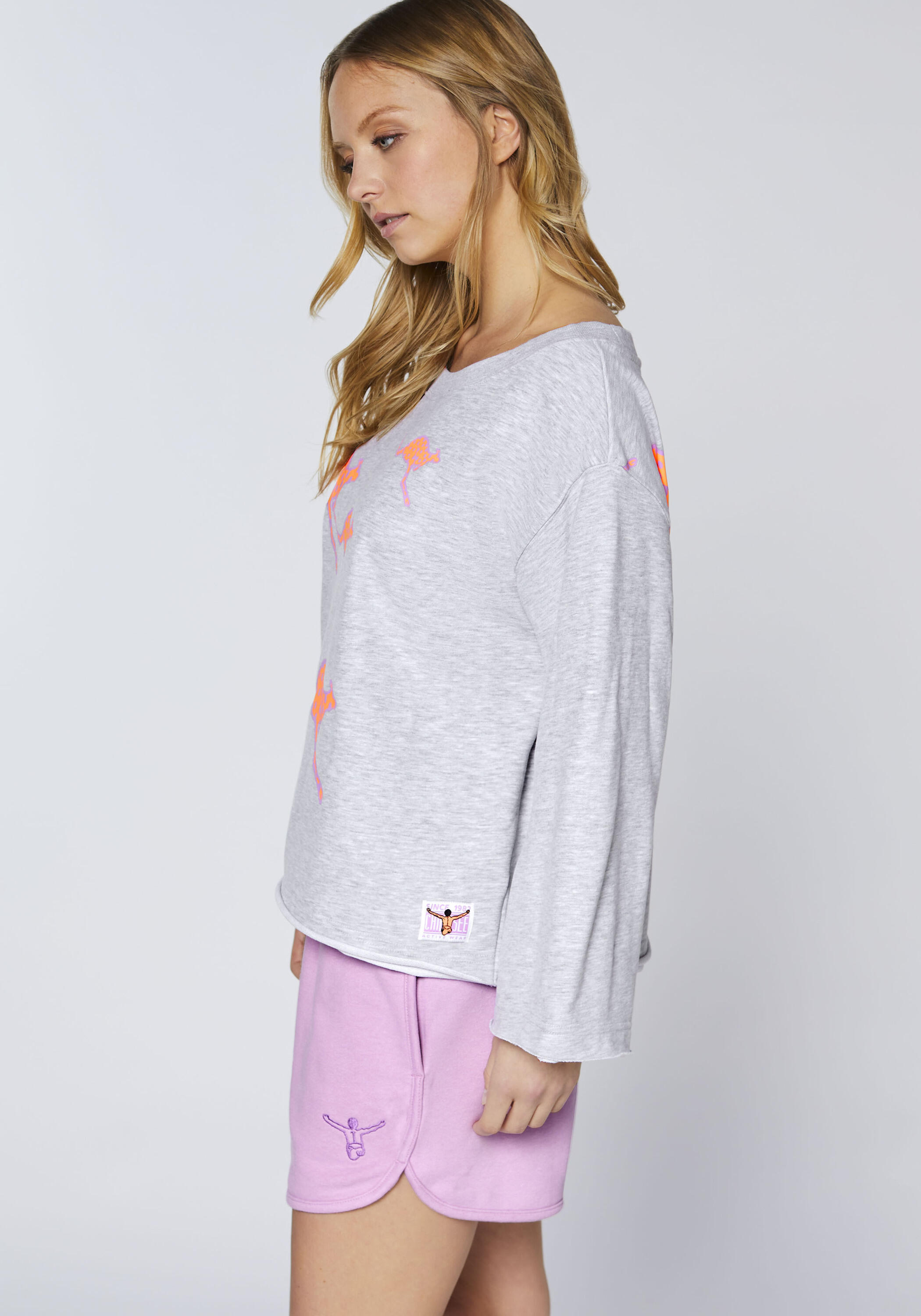 Sweatshirt mit platziertem Känguru-Print 6/7