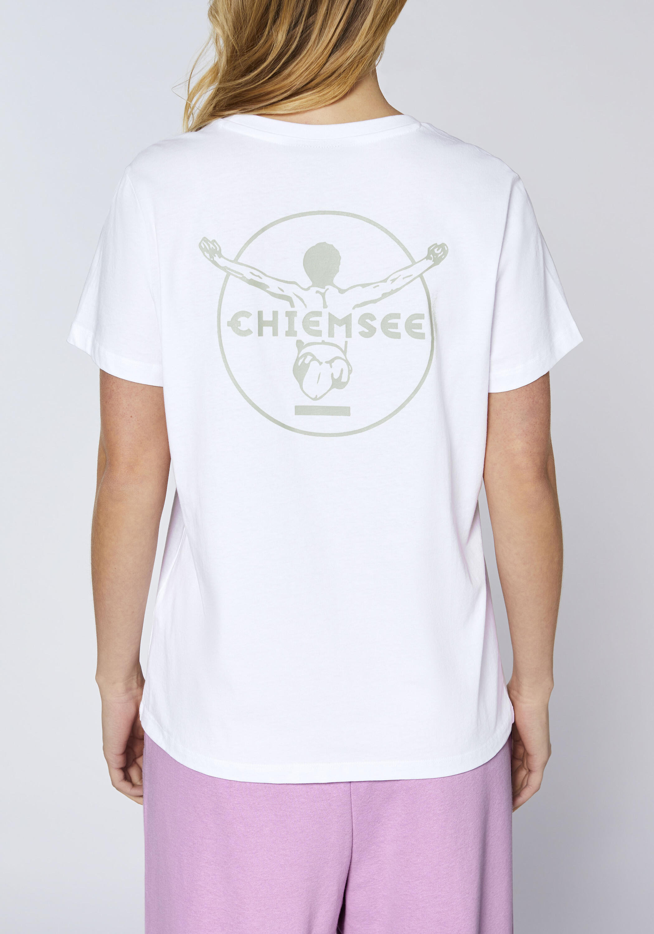 T-Shirt mit tonalem Stick & Print 7/7