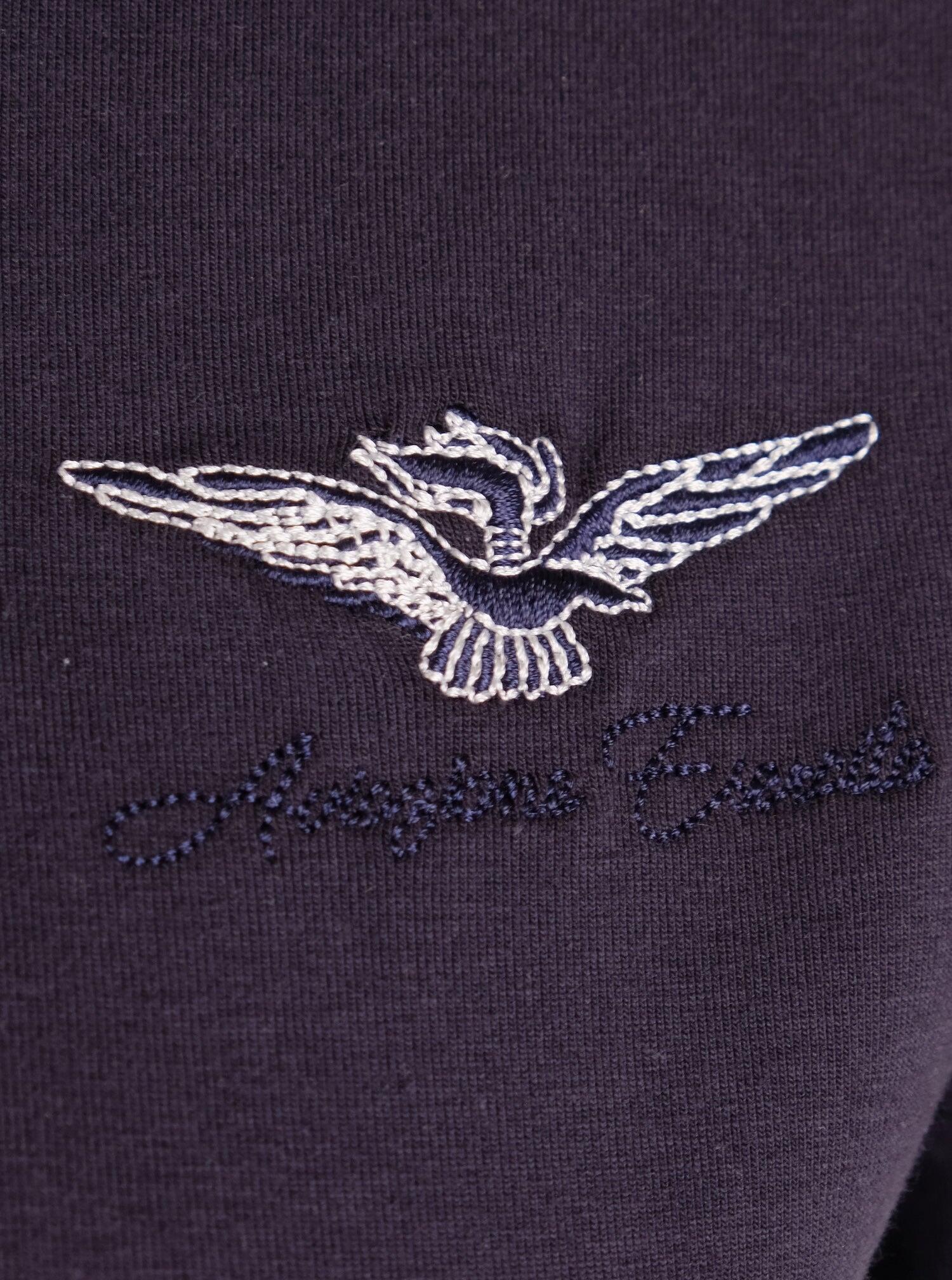 Polo Aviazione Esercito blu a maniche corte in cotone donna 3/4
