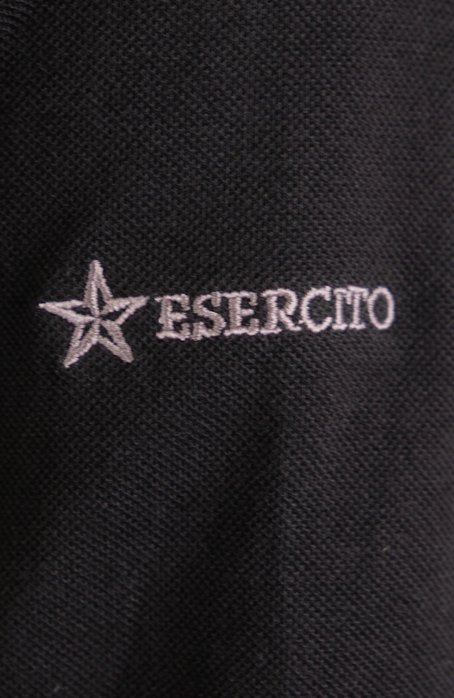 Polo Esercito nera a maniche corte in cotone uomo 4/4