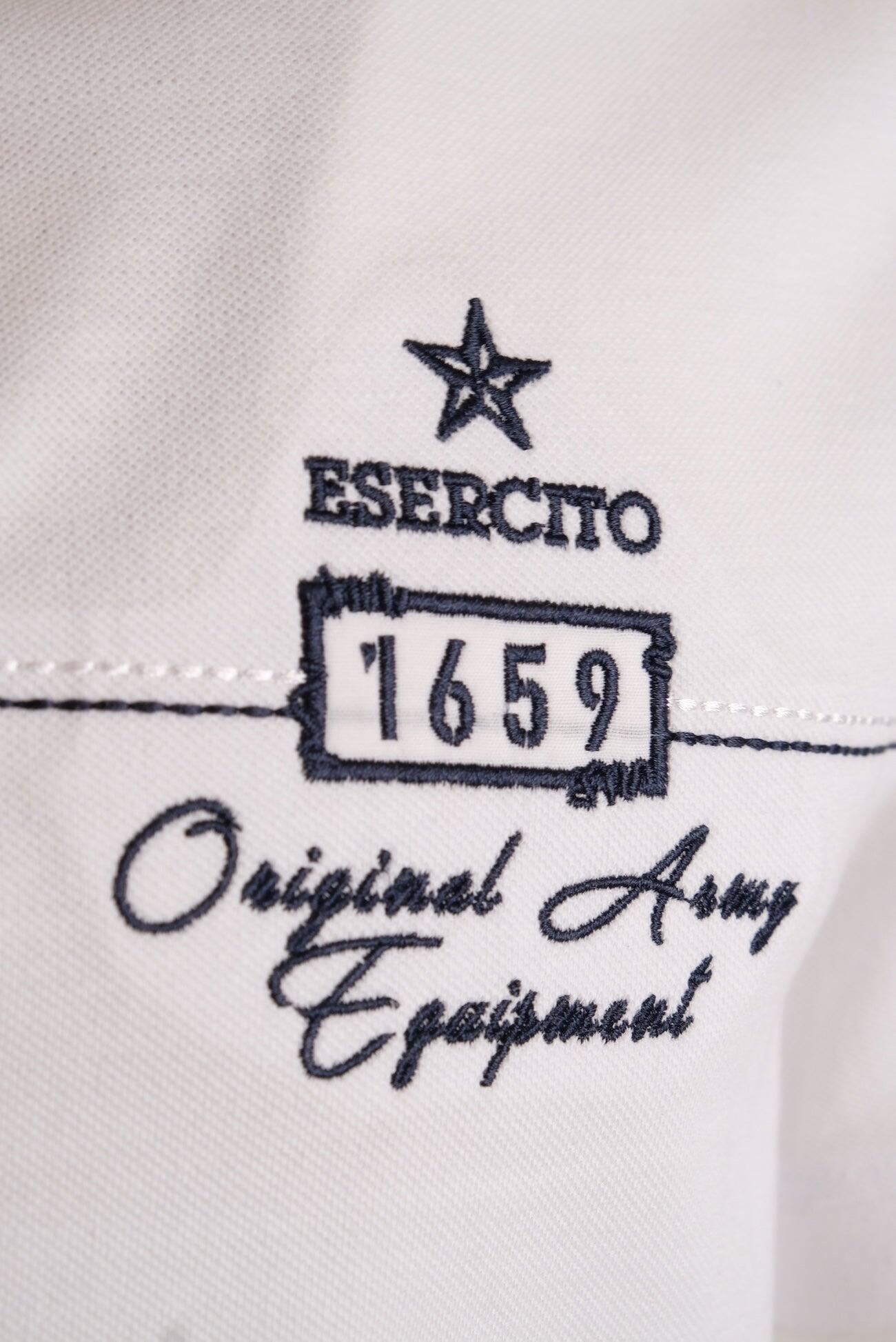 Polo Esercito bianca a maniche corte in cotone uomo 3/4