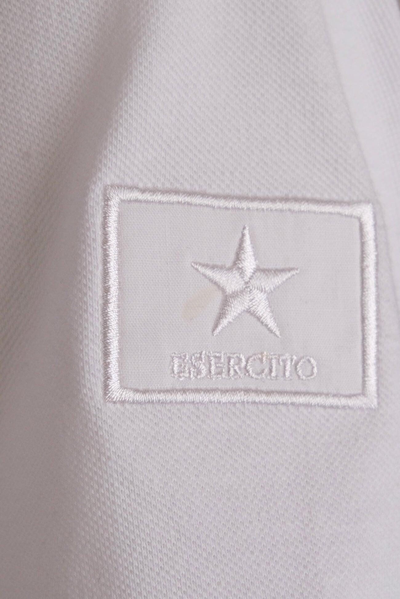 Polo Esercito bianca a maniche corte in cotone uomo 4/4