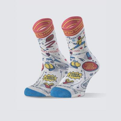Uniseks airflow crew-sokken wit/rood