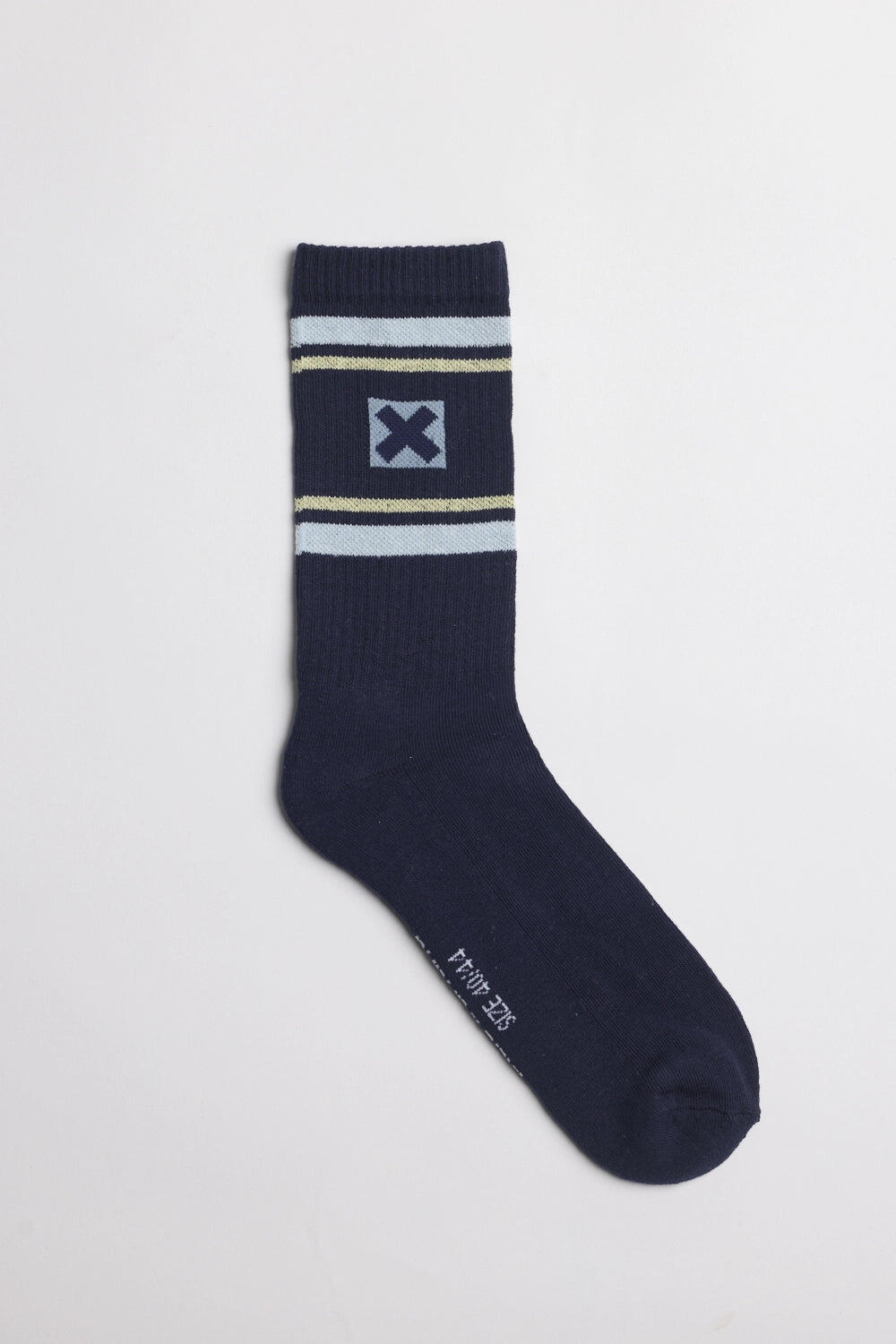 Calcetines Blue Banana Stripes Azul Marino de Algodón Orgánico 1/2