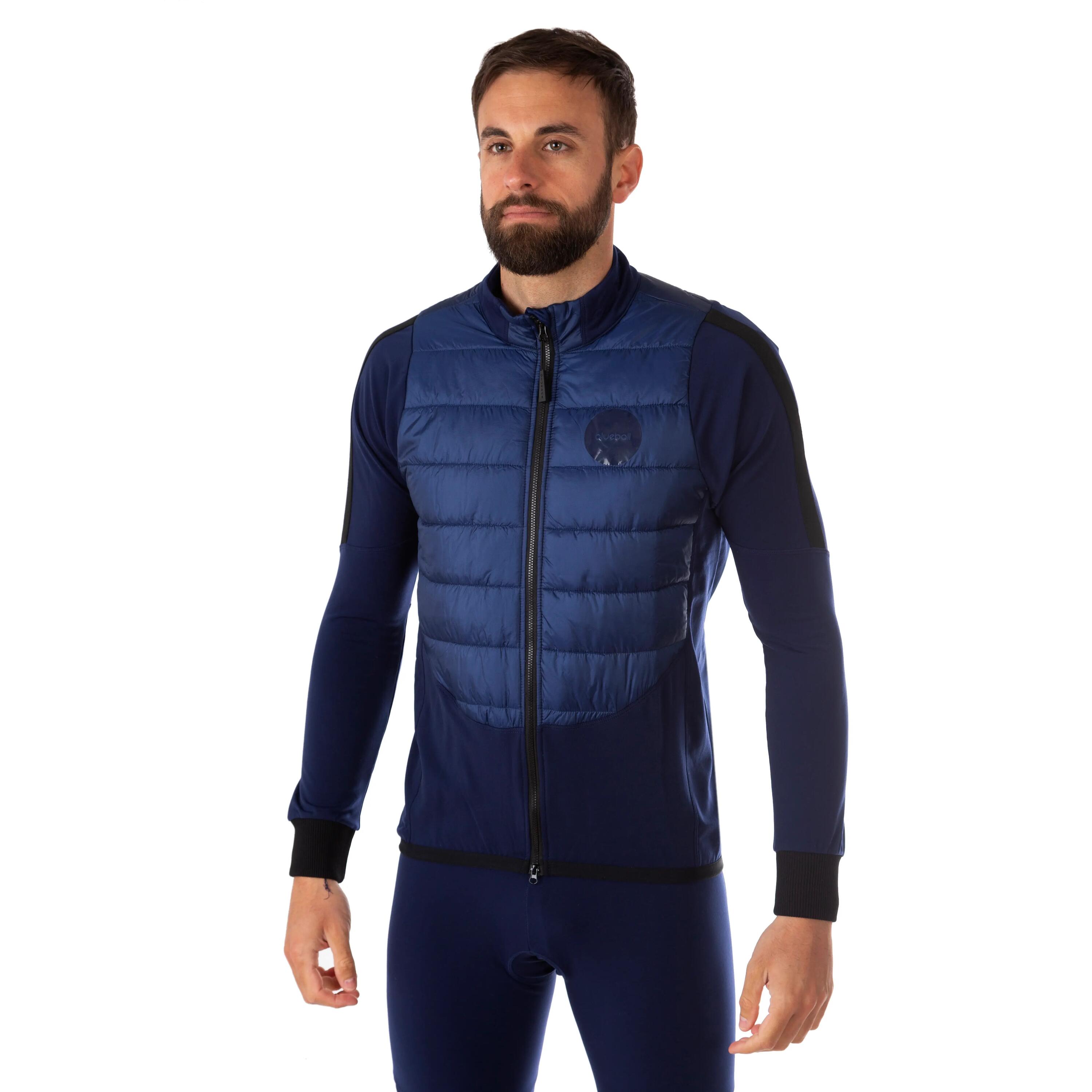 Chaqueta ciclista hombre manga larga azul marino 3/6