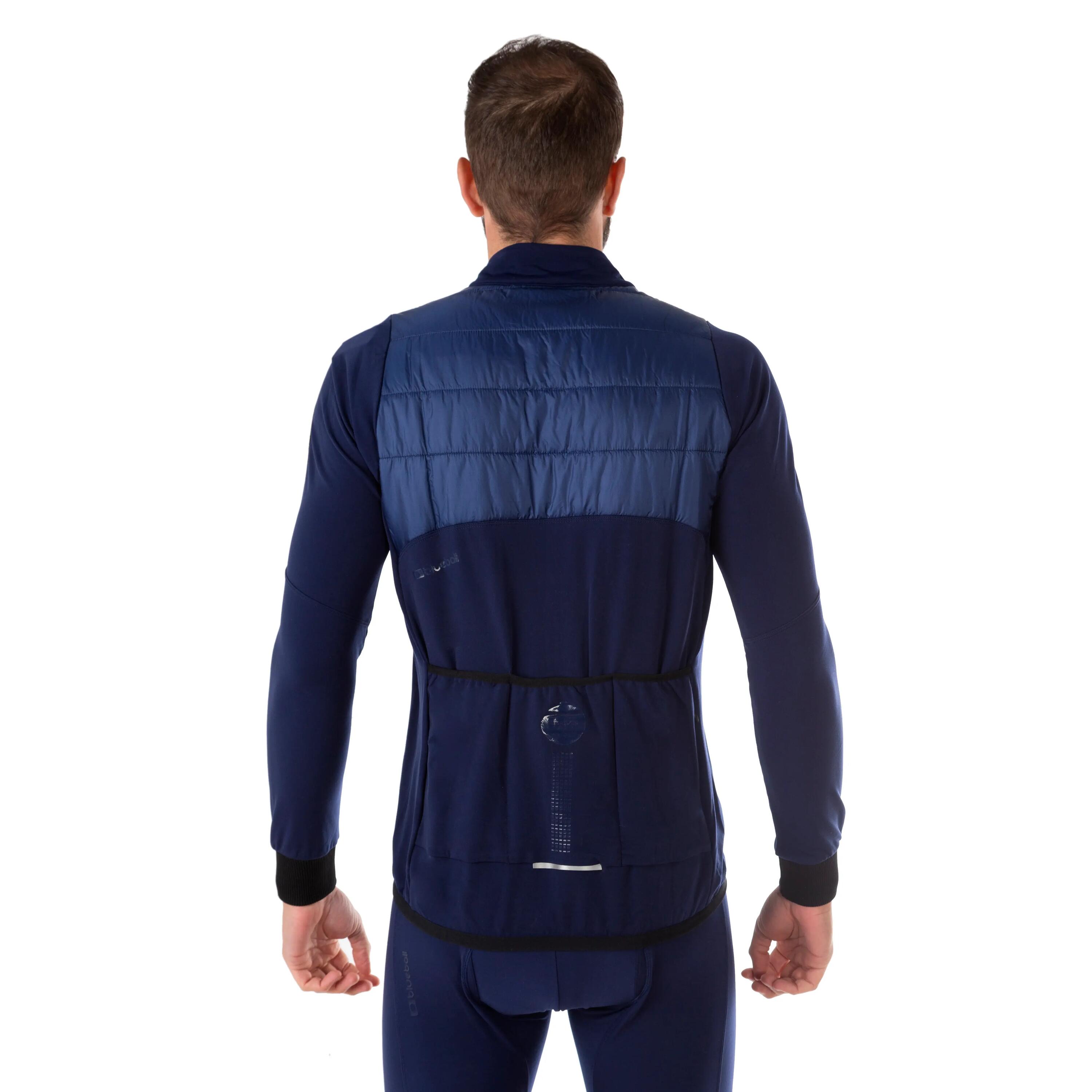 Chaqueta ciclista hombre manga larga azul marino 4/6