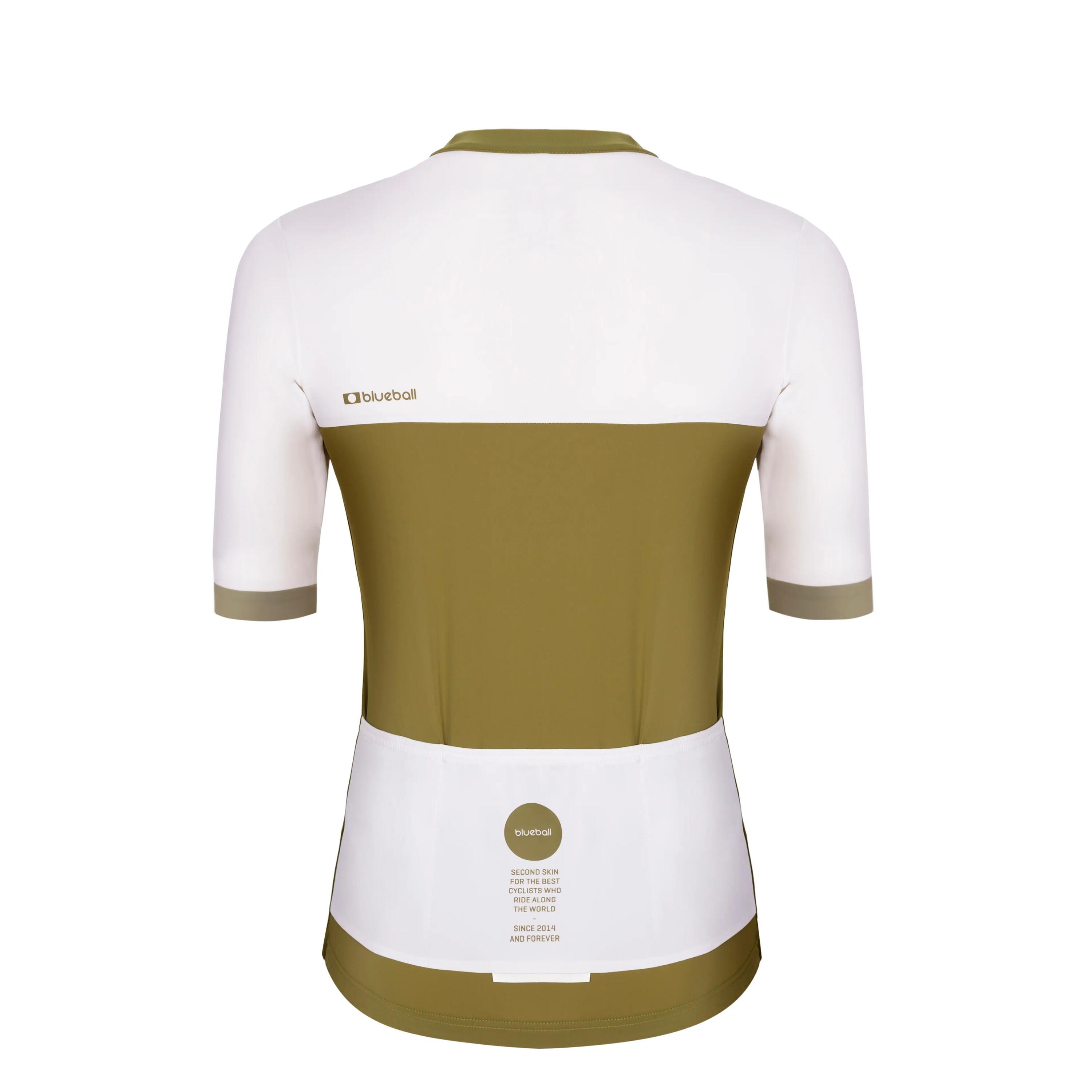 Maillot de cyclisme femme manches courtes couleur kaki et blanc 5/7