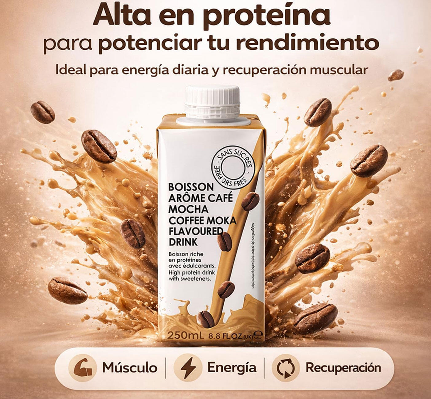 Protein Brick 250 ml de MOKA Pack de 6 unités 3/5