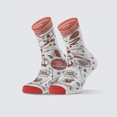 Uniseks airflow crew-sokken wit/rood