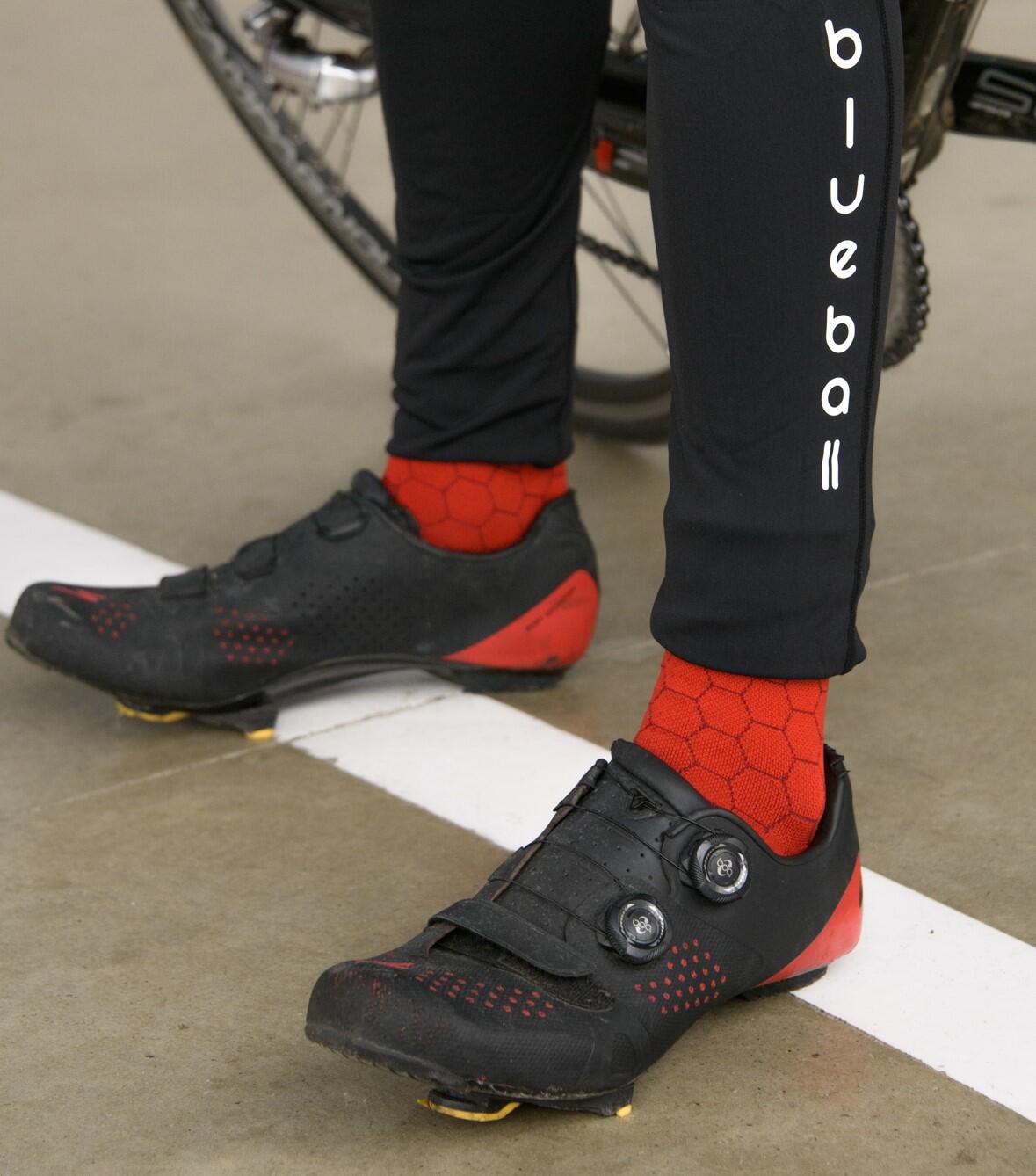 CHAUSSETTES DE COMPRESIÓN 4 BlueBall couleur Rouge avec logo blanc 2/4