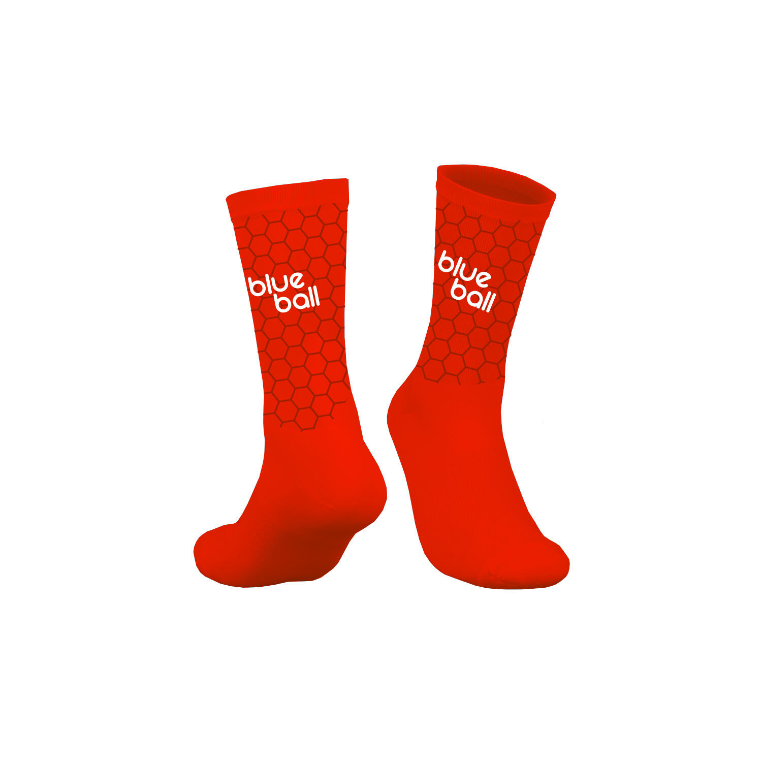 CHAUSSETTES DE COMPRESIÓN 4 BlueBall couleur Rouge avec logo blanc 4/4