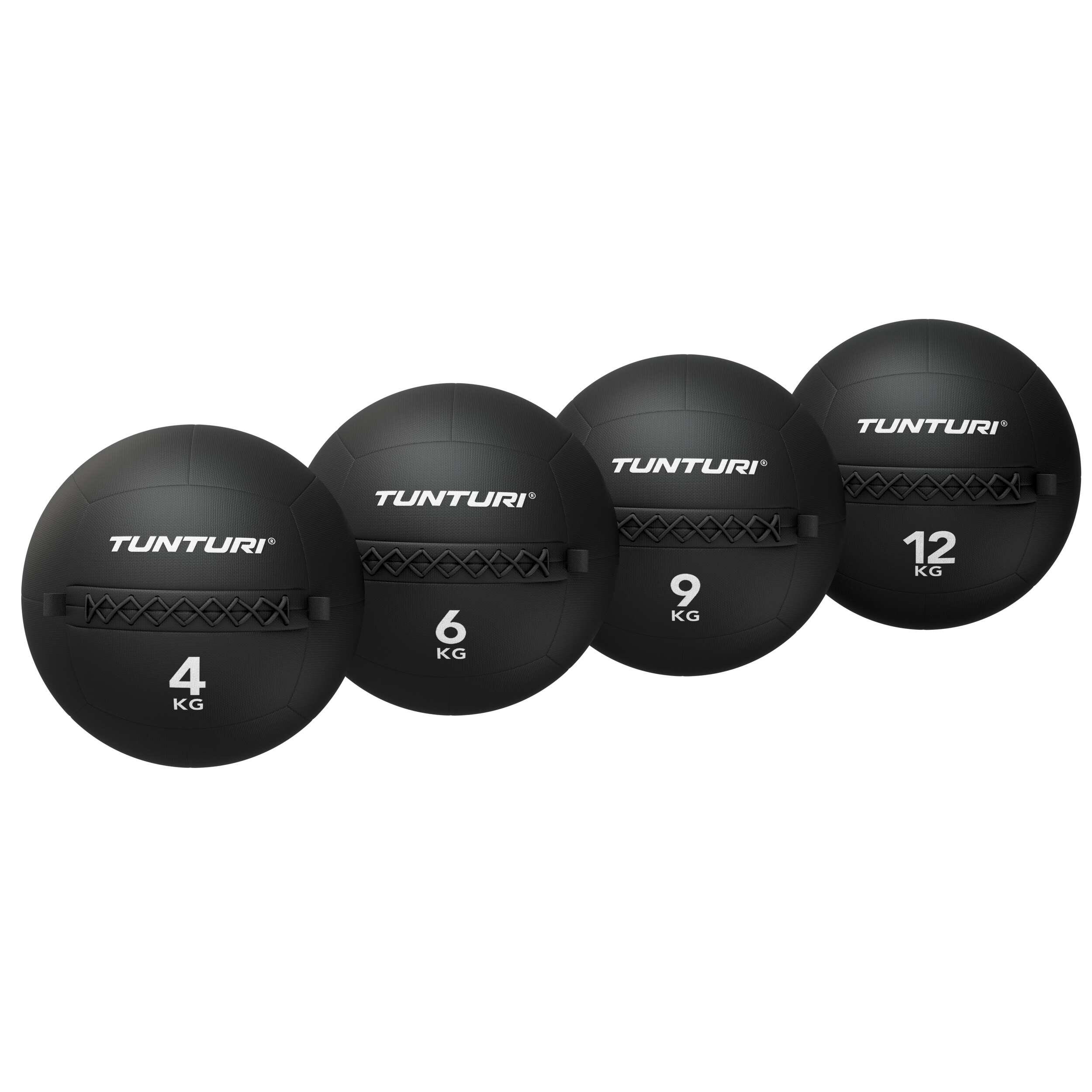 Wall Ball Platinum - set 4-12kg nero con app fitness gratuita 2/7