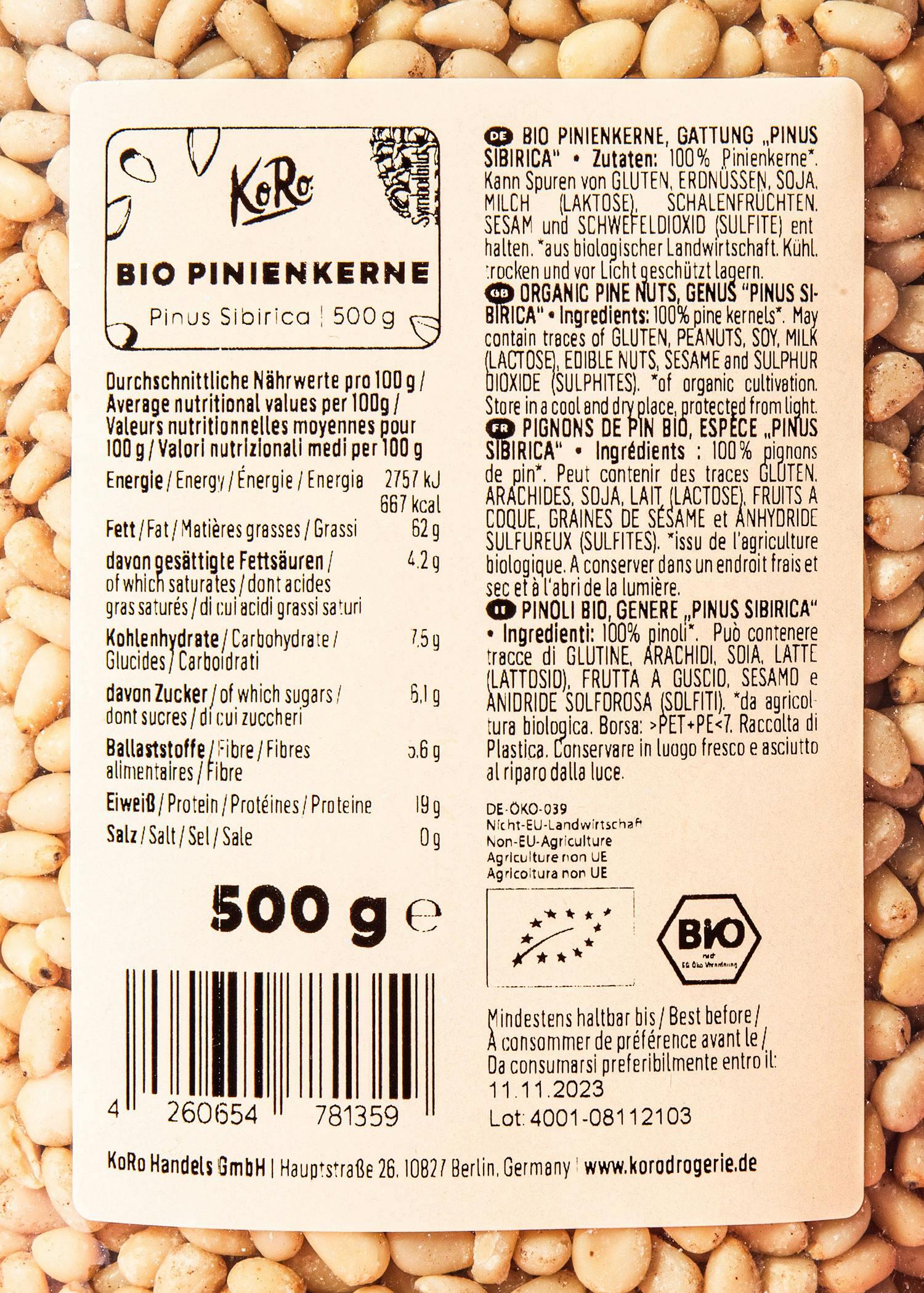 Pinoli biologici | 500 g 4/7