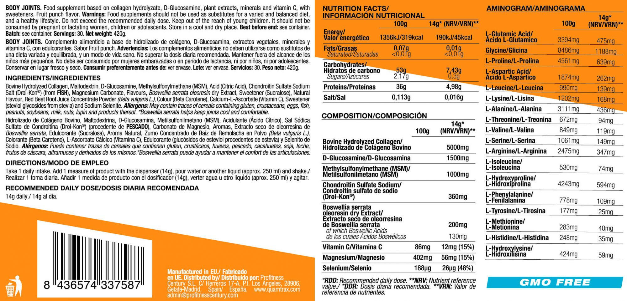 Body Joints - 420g Ponche de Frutas Quamtrax 2/3