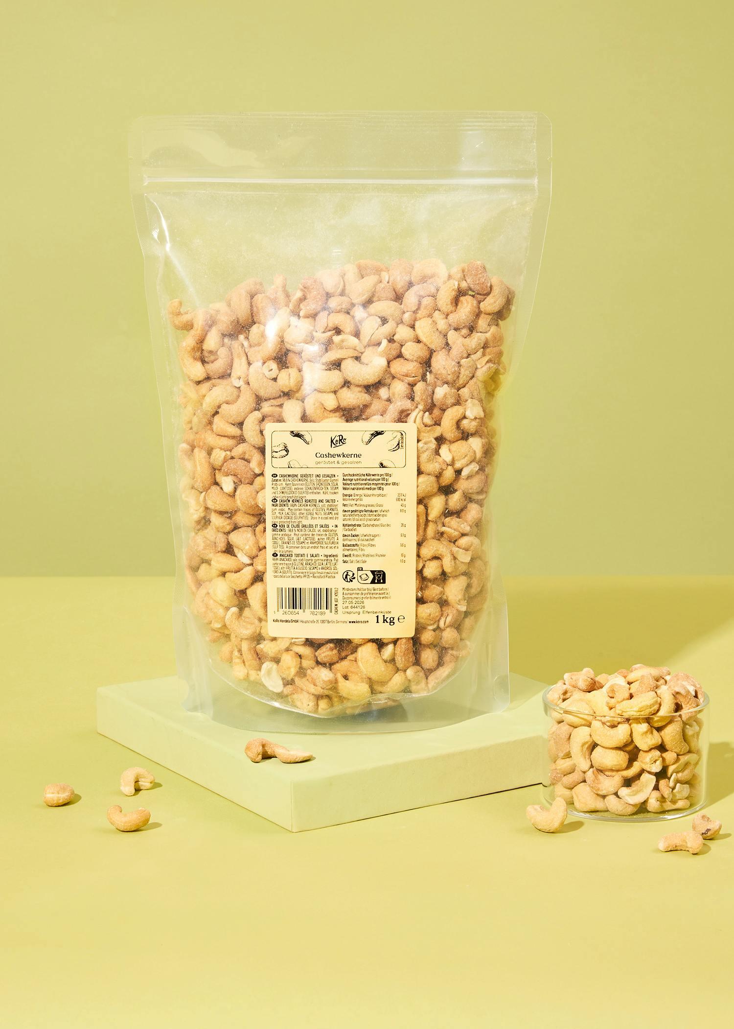 KoRo - Noix de cajou grillées & salées - 1 kg - Noix de cajou croquantes salées 2/6