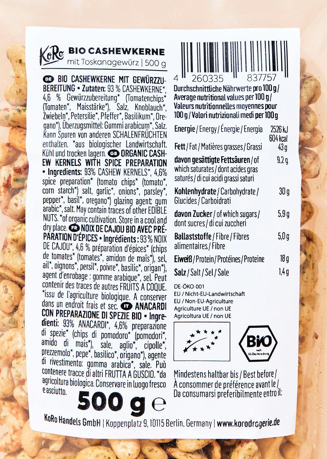 Anacardi con spezie toscane bio | 500 g 4/7