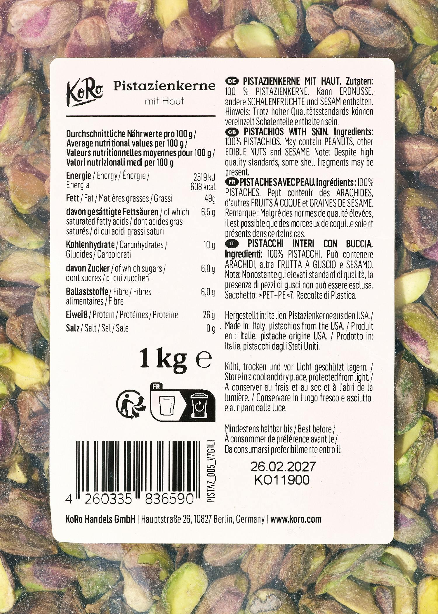 Pistacchi sgusciati | 1 kg 4/6