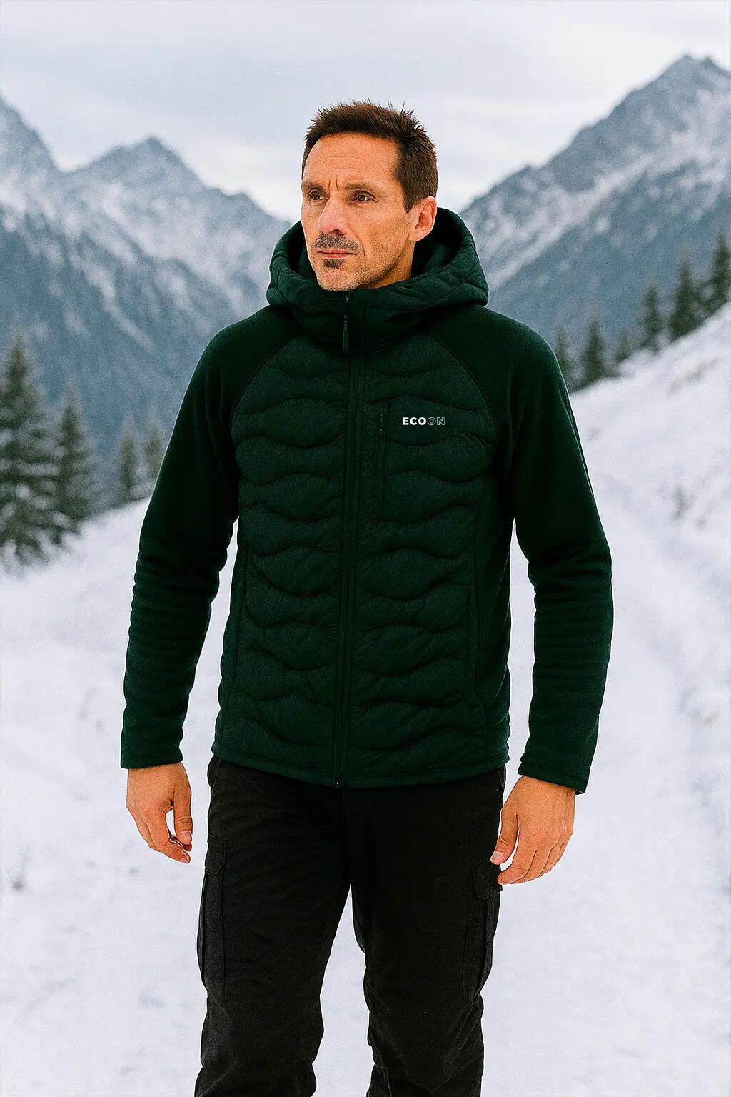 Abrigo ECOActive Hybrid Insulated Jacket with cap de la marque ECOON couleur Ve… 5/6