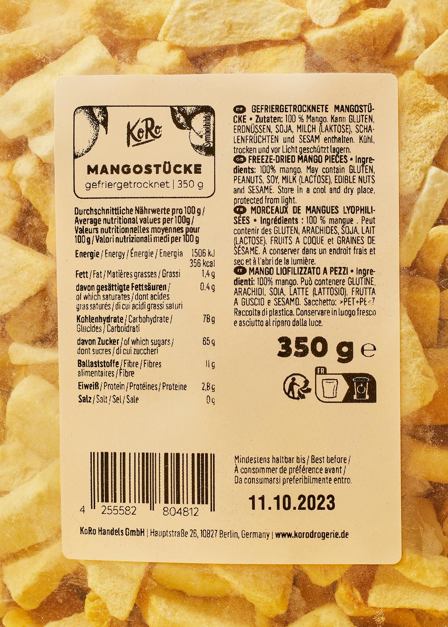 Mangue lyophilisée 350 g 4/6