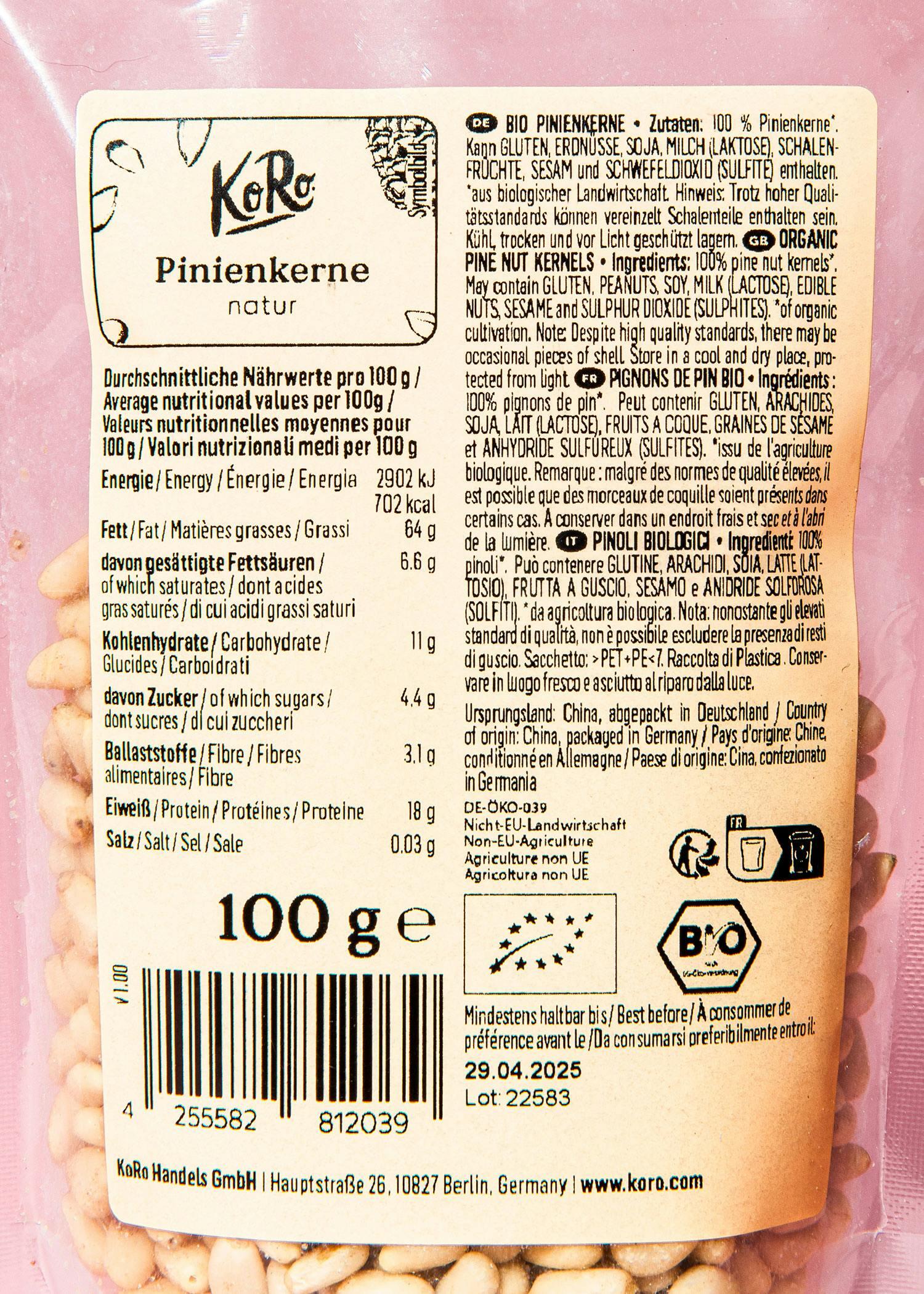 Pinoli bio formato prova | 100 g 4/7