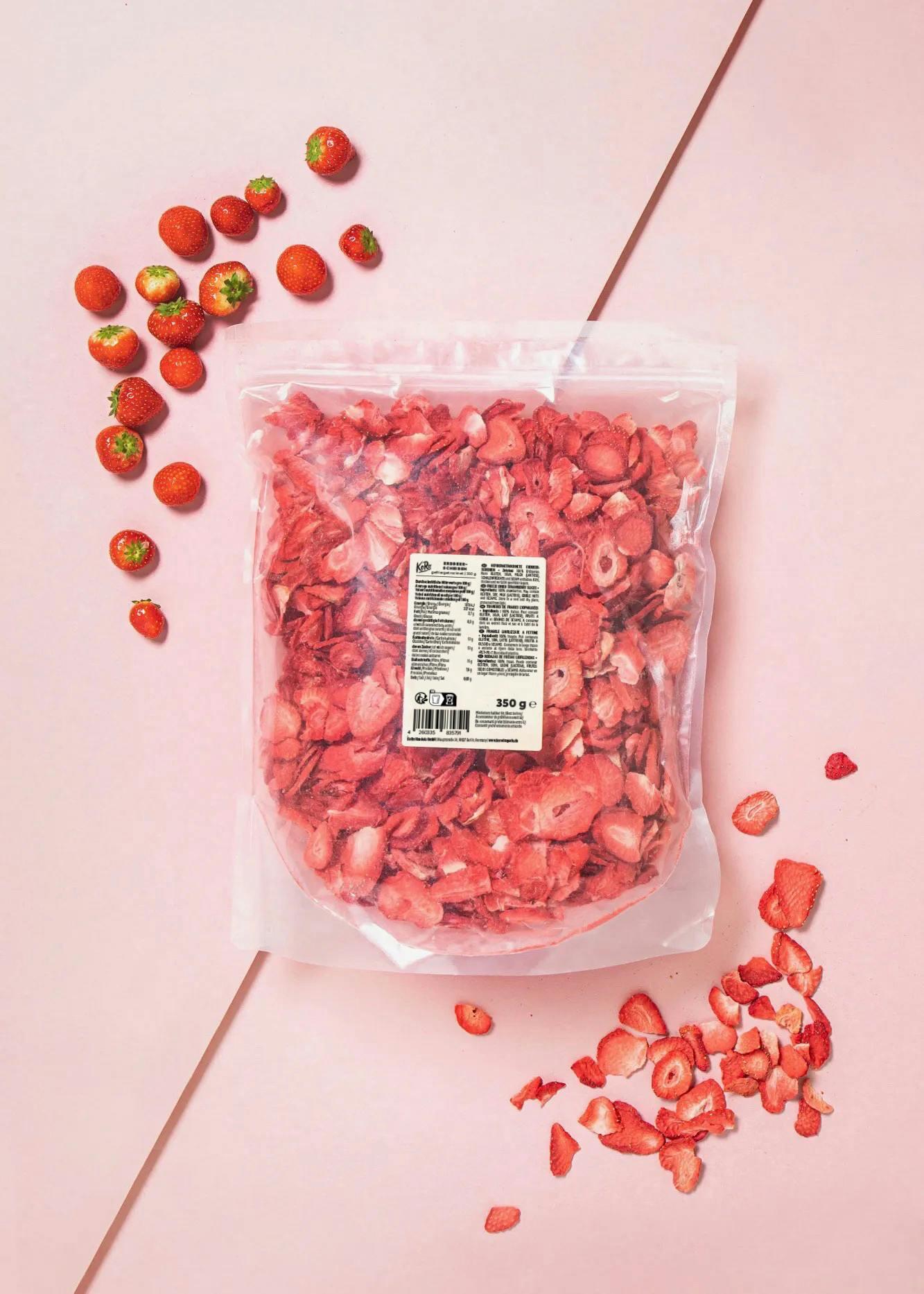 Fraises lyophilisées en tranches 350 g 3/7