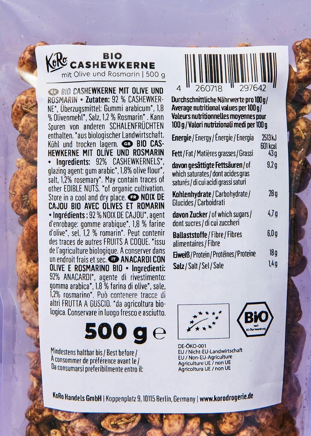 Anacardi con olive e rosmarino bio | 500 g 4/7